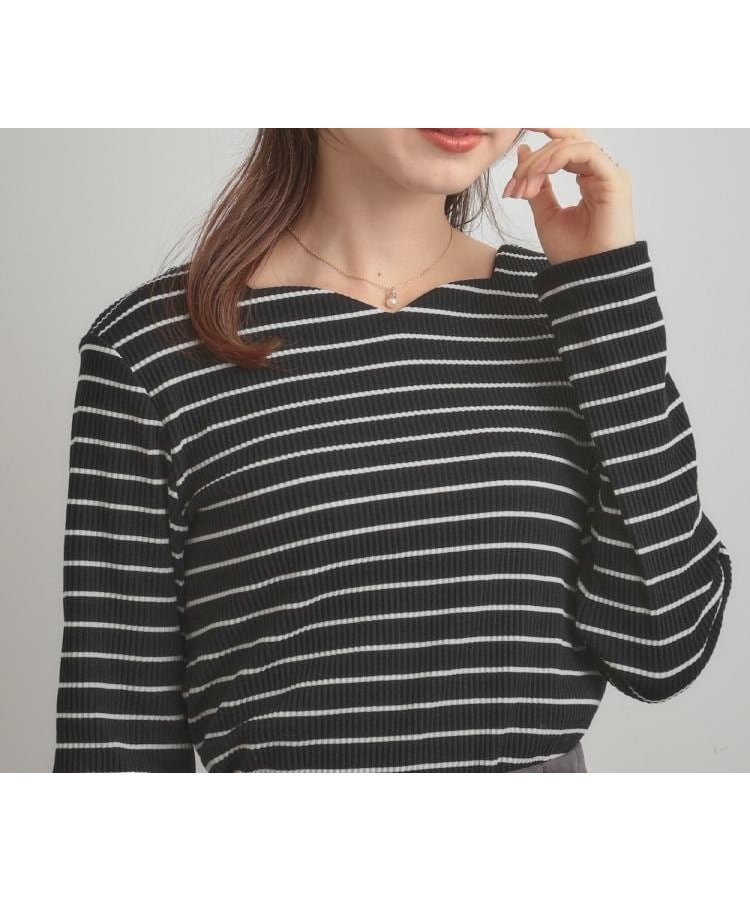 【クチュール ブローチ/Couture Brooch】の【マシンウォッシャブル・通勤・大人可愛い】ハートネックテレコプルオーバー インテリア・キッズ・メンズ・レディースファッション・服の通販 founy(ファニー) 　ファッション　Fashion　レディースファッション　Fashion for Women　トップス・カットソー　Cut & Sew Tops　カジュアルプルオーバー・ニットトップス　Pullovers & Knit Tops / Casual Pullovers　2025年　2025　2025-2026秋冬・A/W　Autumn/Winter 2025–26 AW25–26　おすすめ　Recommended / Our Picks　インナー　Innerwear　カットソー　Cut and Sewn Top　シンプル　Simple, Minimal　ジャケット　Jacket, Outerwear　ストレッチ　Stretch, Stretchy Fabric　スマート　Smart, Elegant　テレコ　Ribbed, Rib Stitch　デコルテ　Décolleté, Neckline　定番　Standard, Basic Item　ビジネス 仕事 通勤　Business / Work / Commuting　ブラック|ID: prp329100004722976 ipo3291000000034437228