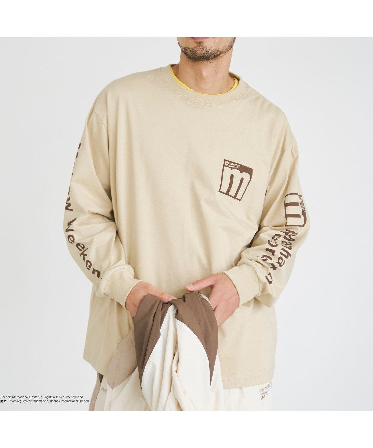【コーエン/COEN】のManhattan Records(マンハッタンレコード)別注ロングスリーブTシャツ インテリア・キッズ・メンズ・レディースファッション・服の通販 founy(ファニー) 　ファッション　Fashion　レディースファッション　Fashion for Women　トップス・カットソー　Cut & Sew Tops　シャツ・ブラウス・オフィスカジュアル　Elegant Blouses & Button-Ups　ロングTシャツ・Tシャツ　Longline T-Shirts & Tees　キャップ&ハット　Hats & Caps　ウォレット　Wallet　ショート　Short, Short Length　スペシャル　Special, Limited Edition　スリーブ　Sleeve, Long Sleeve / Short Sleeve　パープル　Purple, Violet　ポーチ　Pouch, Small Case　別注　Limited Edition, Custom Order　リラックス　Relax, Relaxed Fit　ロング　Long, Long-Length　NATURAL|ID: prp329100004722978 ipo3291000000034236124