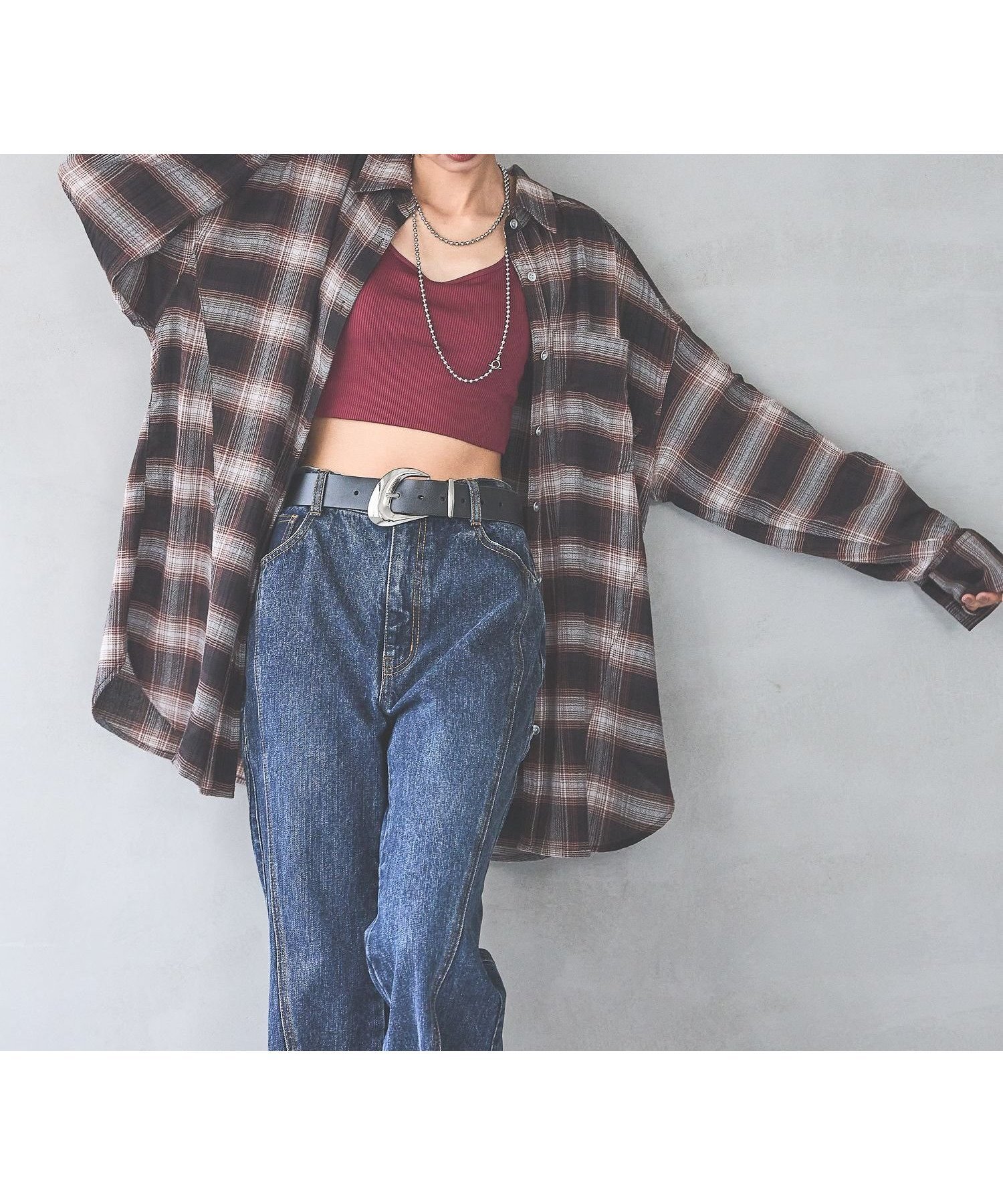 【ページボーイ/PAGEBOY】の【WEB先行 】オンブレチェック2WAYシャツ 人気、トレンドファッション・服の通販 founy(ファニー) 　ファッション　Fashion　レディースファッション　Fashion for Women　トップス・カットソー　Cut & Sew Tops　シャツ・ブラウス・オフィスカジュアル　Elegant Blouses & Button-Ups　カシュクール　Wrap Design　タンク　Tank Top, Sleeveless Top　チェック　Check, Plaid, Tartan　トレンド　Trend, Trending Now　秋　Autumn　 other-1|ID: prp329100004723012 ipo3291000000034448753