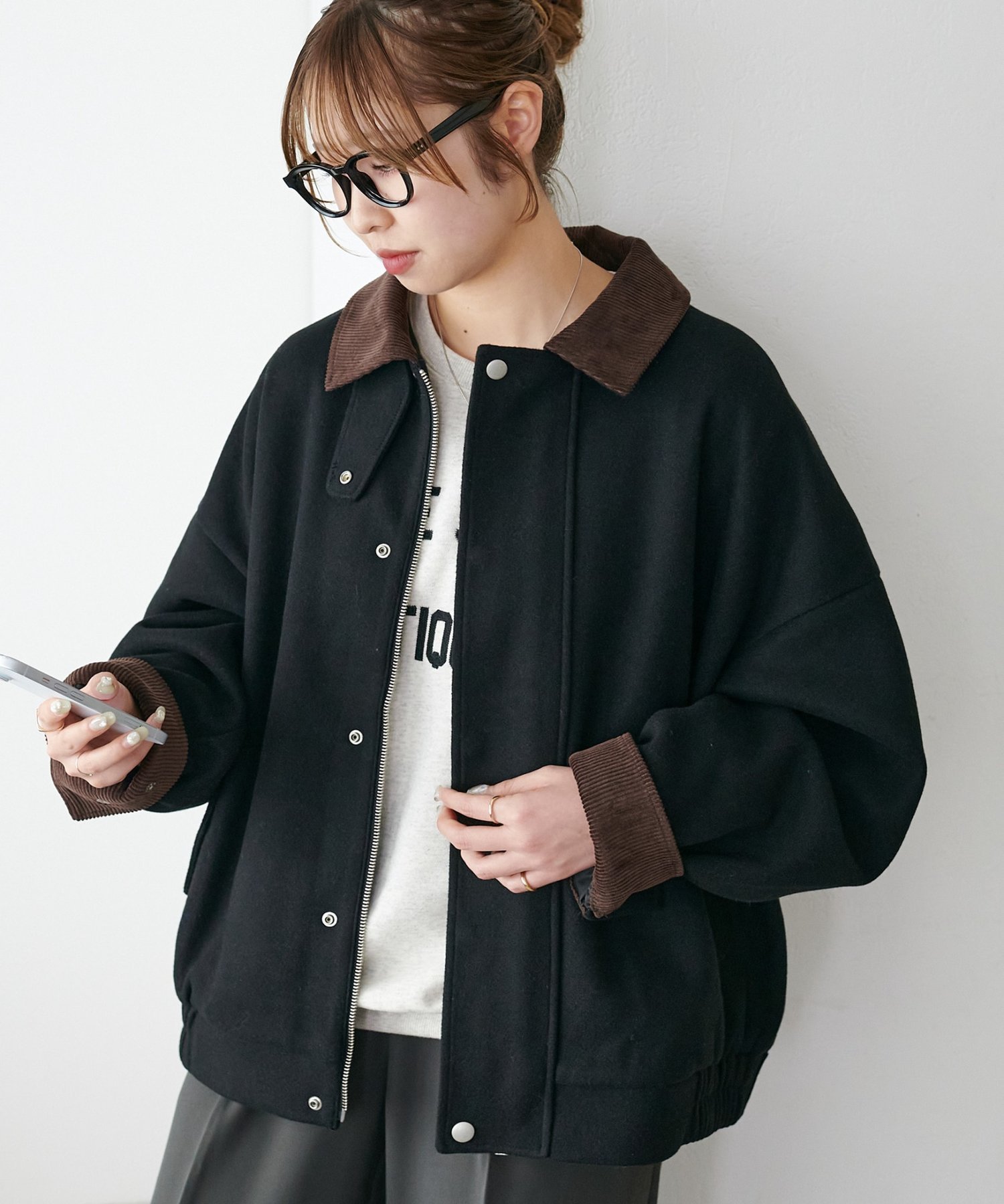 【ディスコート/Discoat】の【ユニセックス】中空糸衿配色ジャケット インテリア・キッズ・メンズ・レディースファッション・服の通販 founy(ファニー)  ファッション Fashion レディースファッション Fashion for Women アウター Coat / Outerwear Collection レディースジャケット・軽アウター Jackets ジャケット Jacket, Outerwear スウェット / スエット Sweatshirt, Sweatwear スタンド Stand Collar, Upright Stand ブラック|ID: prp329100004723019 ipo3291000000034315016