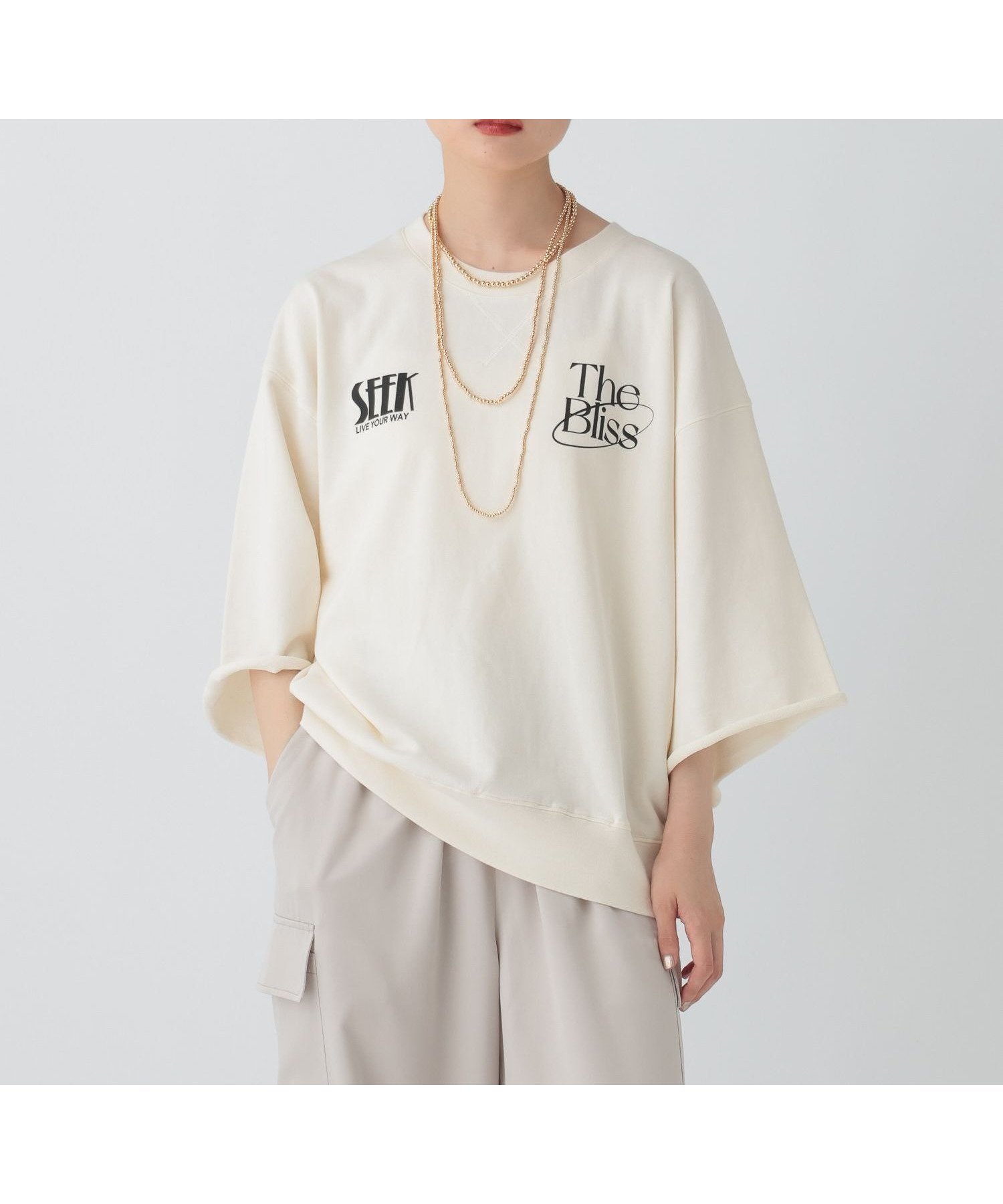 【レプシィム ローリーズファーム/LEPSIM LOWRYS FARM】のミニ裏毛6分袖プリントT 人気、トレンドファッション・服の通販 founy(ファニー) 　ファッション　Fashion　レディースファッション　Fashion for Women　トップス・カットソー　Cut & Sew Tops　カットオフ　Cut-Off Design　ショート　Short, Short Length　プリント　Print, Printed Pattern　 other-1|ID: prp329100004723049 ipo3291000000034135665