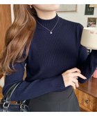 【モーメントプラス/moment+ / MEN】の12G ボトルネックワイドリブカラー ボーダーニットプルオーバー ネイビー|ID: prp329100004723071 ipo3291000000034787450