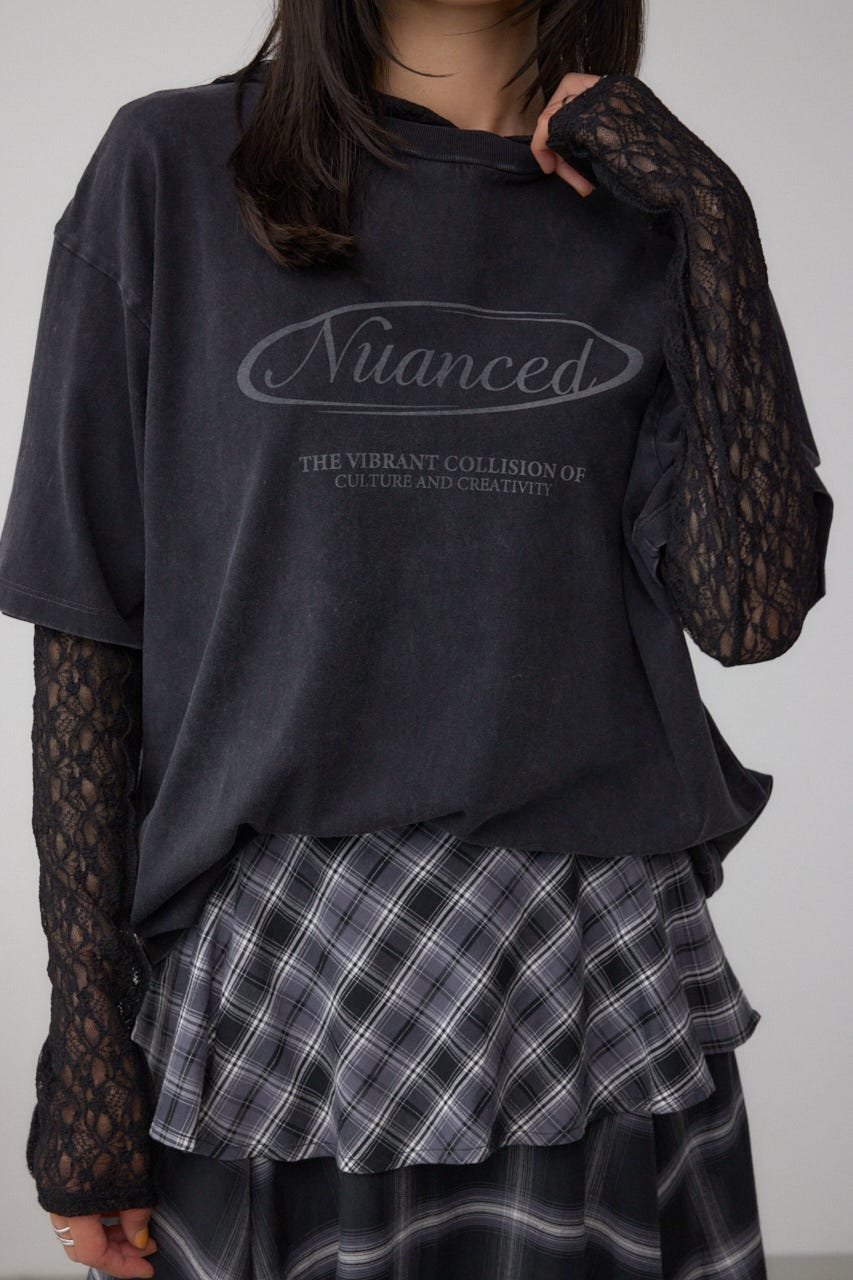 【アズール バイ マウジー/AZUL by moussy】のヴィンテージ5分袖Tシャツ インテリア・キッズ・メンズ・レディースファッション・服の通販 founy(ファニー) 　ファッション　Fashion　レディースファッション　Fashion for Women　トップス・カットソー　Cut & Sew Tops　シャツ・ブラウス・オフィスカジュアル　Elegant Blouses & Button-Ups　ロングTシャツ・Tシャツ　Longline T-Shirts & Tees　おすすめ　Recommended / Our Picks　グラフィック　Graphic, Graphic Design　トレンド　Trend, Trending Now　ルーズ　Loose, Oversized　ヴィンテージ　Vintage Style　L/BLK1|ID: prp329100004723109 ipo3291000000034135918