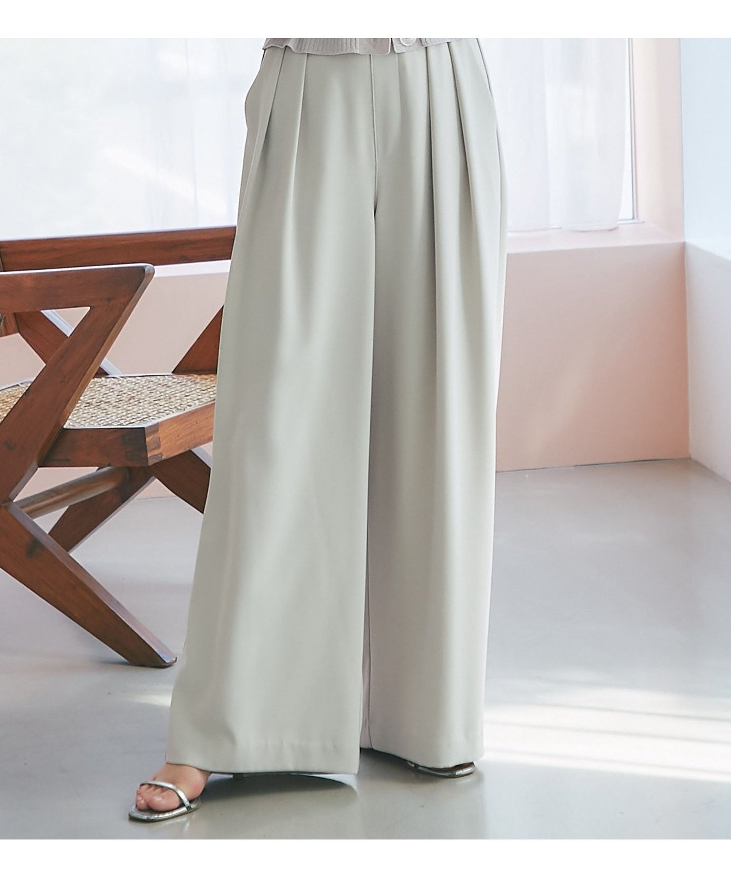 【ラブティックボンボン/La boutique BonBon】の【RISA監修・全骨格対応・5サイズあり】2タックワイドパンツ インテリア・キッズ・メンズ・レディースファッション・服の通販 founy(ファニー) 　ファッション　Fashion　レディースファッション　Fashion for Women　パンツ　Pants & Trousers　クロップド　Cropped, Short Length　とろみ　Fluid, Flowy Fabric　人気　Popular, Best Seller　ポケット　Pocket, Pocket Detail　リラックス　Relax, Relaxed Fit　再入荷　Restock / Back in Stock　おすすめ　Recommended / Our Picks　グレージュ|ID: prp329100004723125 ipo3291000000034486796