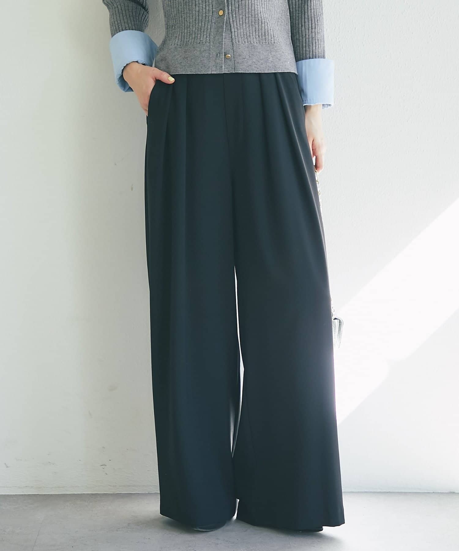 【ラブティックボンボン/La boutique BonBon】の【RISA監修・ミントグリーン追加・5サイズあり】2タックワイドパンツ インテリア・キッズ・メンズ・レディースファッション・服の通販 founy(ファニー) 　ファッション　Fashion　レディースファッション　Fashion for Women　パンツ　Pants & Trousers　おすすめ　Recommended / Our Picks　とろみ　Fluid, Flowy Fabric　クロップド　Cropped, Short Length　ポケット　Pocket, Pocket Detail　リラックス　Relax, Relaxed Fit　人気　Popular, Best Seller　ブラック|ID: prp329100004723125 ipo3291000000035071659