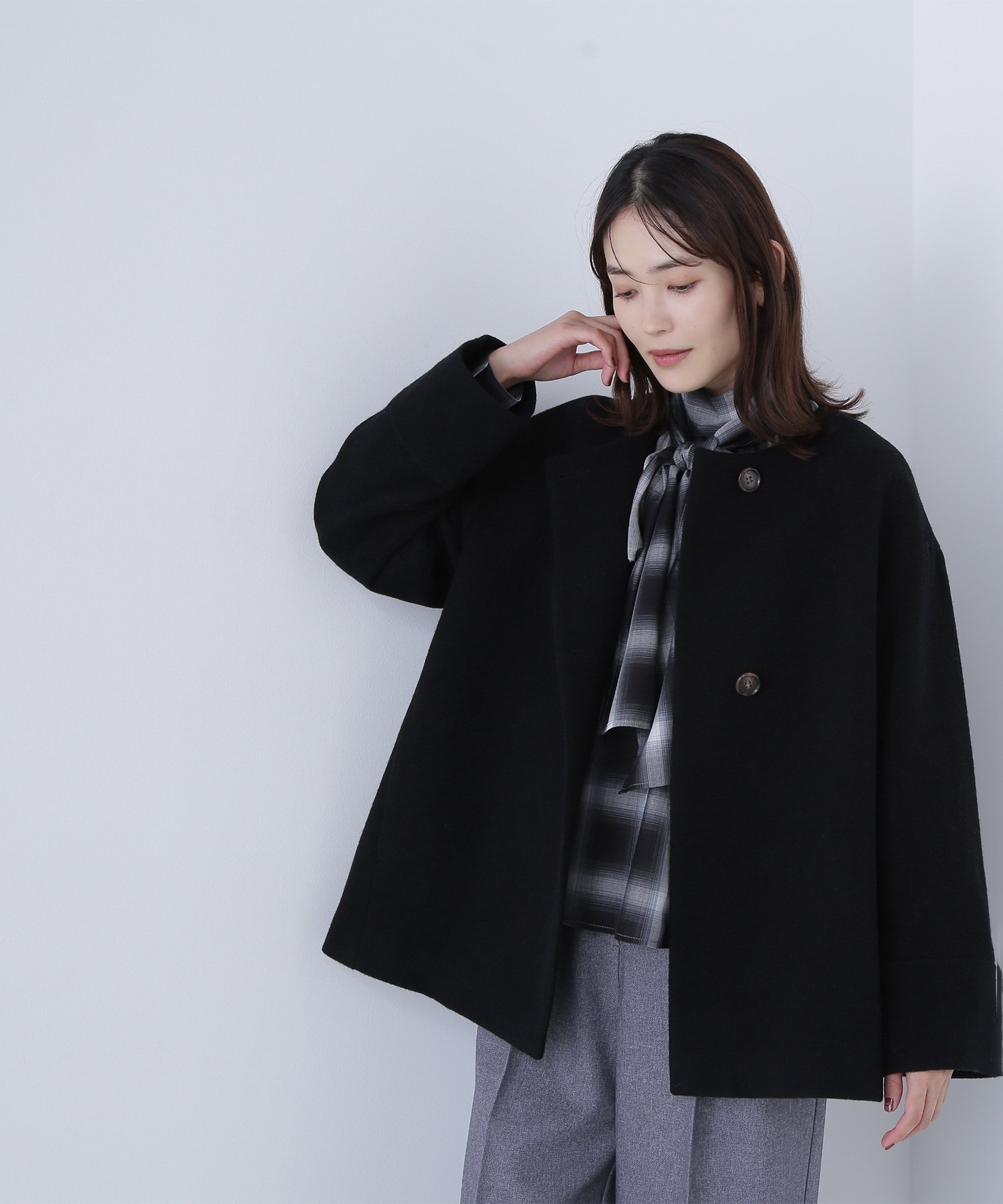 【ナチュラル ビューティー ベーシック/NATURAL BEAUTY BASIC】の毎日に ちょうどいい カシミヤ混コート インテリア・キッズ・メンズ・レディースファッション・服の通販 founy(ファニー) 　ファッション　Fashion　レディースファッション　Fashion for Women　アウター　Coat / Outerwear Collection　コート・ロングコート・ピーコート　Long Coats, Peacoats & More　ハーフ　Half, Half-Length　人気　Popular, Best Seller　定番　Standard, Basic Item　軽量　Lightweight, Ultra Light　ブラック|ID: prp329100004723137 ipo3291000000034192962