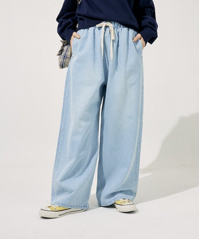 【フリークスストア/FREAK'S STORE】の低身長サイズあり ウォッシュ加工 イージーデニムパンツ 限定展開カラーあり 25AW インテリア・キッズ・メンズ・レディースファッション・服の通販 founy(ファニー) 　ファッション　Fashion　レディースファッション　Fashion for Women　パンツ　Pants & Trousers　デニムパンツ・ジーンズ・美脚デニム　Denim Jeans & Pants　ウォッシュ　Washed Finish　春　Spring　今季　This Season, Current Season　デニム　Denim, Jeans Material　トレンド　Trend, Trending Now　ワイド　Wide, Wide Fit　A/W・秋冬　Autumn/Winter　冬　Winter / This Winter　S/S・春夏　SS, Spring/Summer, Warm Season　おすすめ　Recommended / Our Picks　夏　Summer　2025年　2025　2025-2026秋冬・A/W　Autumn/Winter 2025–26 AW25–26　サックスブルー|ID: prp329100004723165 ipo3291000000034586638