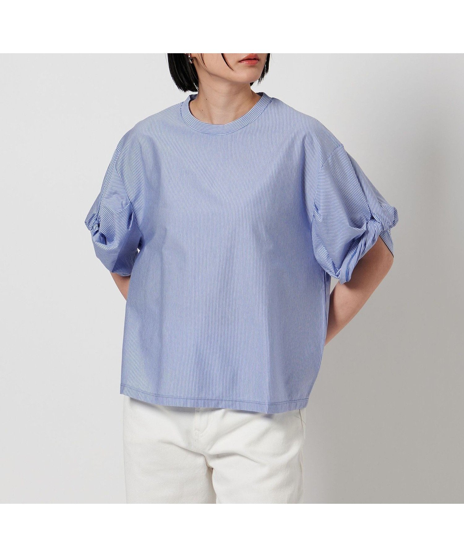 【ユナイテッドアローズ/UNITED ARROWS】のシルケット ツイストスリーブ カットソー A DAY IN THE LIFE インテリア・キッズ・メンズ・レディースファッション・服の通販 founy(ファニー) 　ファッション　Fashion　レディースファッション　Fashion for Women　トップス・カットソー　Cut & Sew Tops　カットソー・ベーシックTシャツ　Cut-and-Sewn Tops / Stretch Tees & Basics　インナー　Innerwear　カットソー　Cut and Sewn Top　シルケット　Silket, Silky Cotton　シンプル　Simple, Minimal　ストライプ　Stripe, Striped Pattern　スリーブ　Sleeve, Long Sleeve / Short Sleeve　ツイスト　Tweed, Tweed Fabric　定番　Standard, Basic Item　アウトレット　Outlet / Clearance　おすすめ　Recommended / Our Picks　その他3|ID: prp329100004723174 ipo3291000000034289341