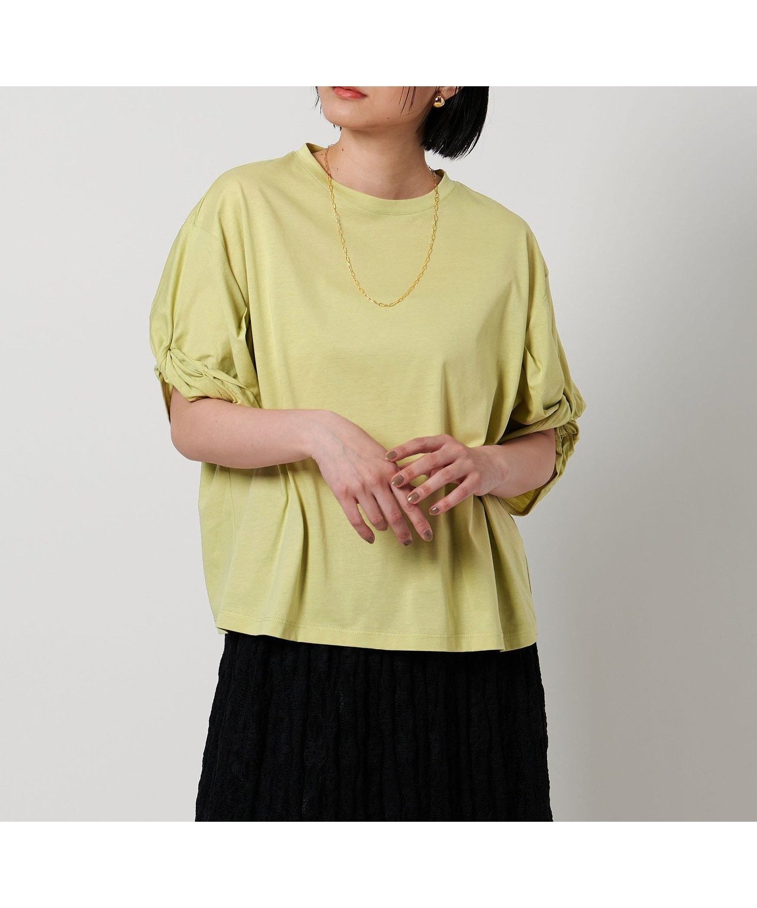 【ユナイテッドアローズ/UNITED ARROWS】のシルケット ツイストスリーブ カットソー A DAY IN THE LIFE インテリア・キッズ・メンズ・レディースファッション・服の通販 founy(ファニー) 　ファッション　Fashion　レディースファッション　Fashion for Women　トップス・カットソー　Cut & Sew Tops　カットソー・ベーシックTシャツ　Cut-and-Sewn Tops / Stretch Tees & Basics　インナー　Innerwear　カットソー　Cut and Sewn Top　シルケット　Silket, Silky Cotton　シンプル　Simple, Minimal　ストライプ　Stripe, Striped Pattern　スリーブ　Sleeve, Long Sleeve / Short Sleeve　ツイスト　Tweed, Tweed Fabric　定番　Standard, Basic Item　アウトレット　Outlet / Clearance　おすすめ　Recommended / Our Picks　LIME|ID: prp329100004723174 ipo3291000000034289347