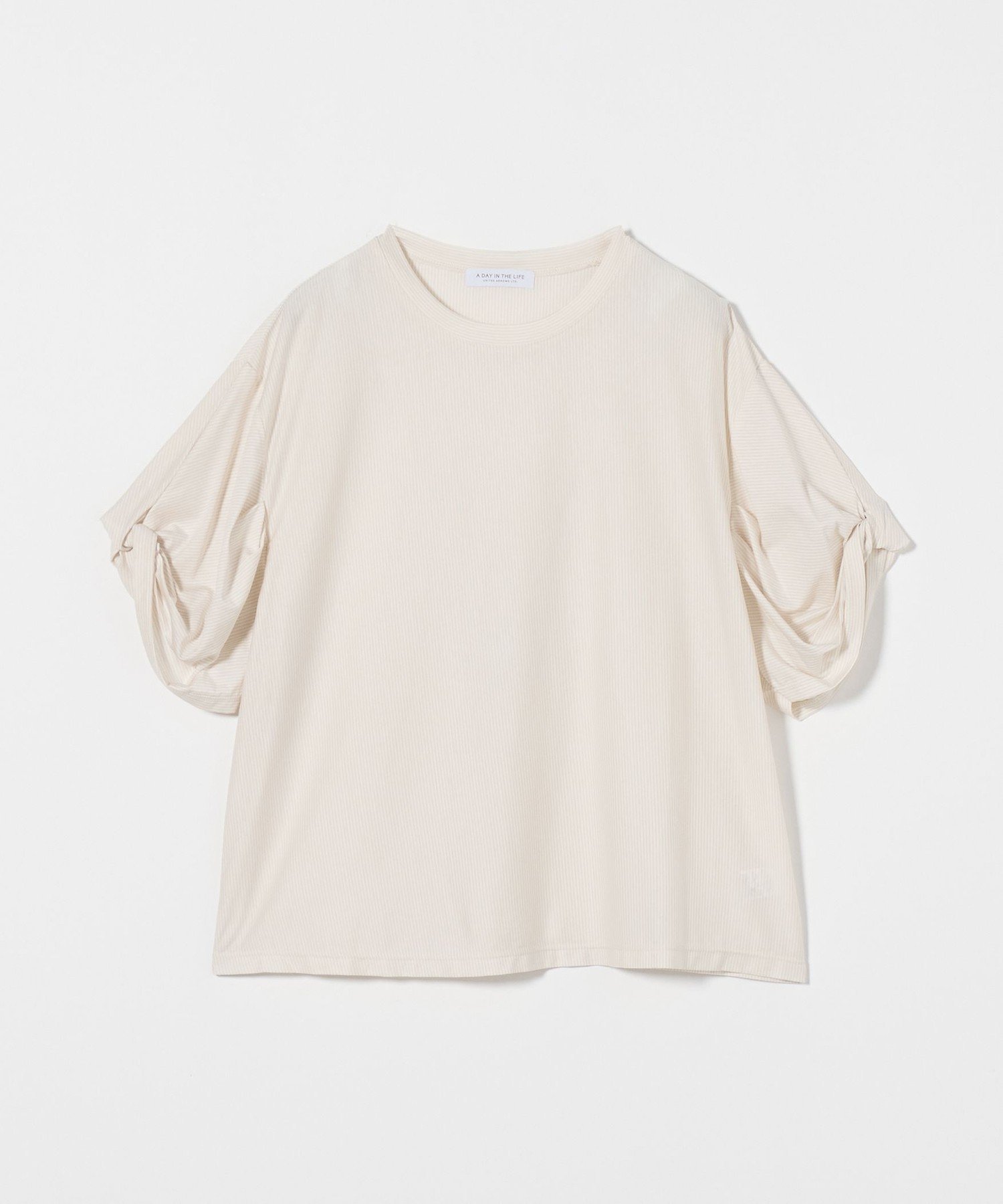 【ユナイテッドアローズ/UNITED ARROWS】のシルケット ツイストスリーブ カットソー A DAY IN THE LIFE インテリア・キッズ・メンズ・レディースファッション・服の通販 founy(ファニー) 　ファッション　Fashion　レディースファッション　Fashion for Women　トップス・カットソー　Cut & Sew Tops　カットソー・ベーシックTシャツ　Cut-and-Sewn Tops / Stretch Tees & Basics　インナー　Innerwear　カットソー　Cut and Sewn Top　シルケット　Silket, Silky Cotton　シンプル　Simple, Minimal　ストライプ　Stripe, Striped Pattern　スリーブ　Sleeve, Long Sleeve / Short Sleeve　ツイスト　Tweed, Tweed Fabric　定番　Standard, Basic Item　アウトレット　Outlet / Clearance　おすすめ　Recommended / Our Picks　その他4|ID: prp329100004723174 ipo3291000000034289351
