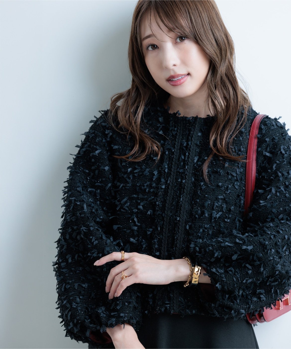 【マーリエ ル カセット/Maglie le cassetto】の《M Maglie le cassetto*冨張愛》ツイードで魅せるこなれブルゾン インテリア・キッズ・メンズ・レディースファッション・服の通販 founy(ファニー) 　ファッション　Fashion　レディースファッション　Fashion for Women　アウター　Coat / Outerwear Collection　ブルゾンジャケット・スポーティアウター　Blouson Jackets　スマート　Smart, Elegant　雑誌　Magazine, Fashion Magazine　ツイード　Twill, Twill Weave　デニム　Denim, Jeans Material　人気　Popular, Best Seller　フリンジ　Fringe, Tassel　フロント　Front, Front Design　ブルゾン　Blouson, Bomber Jacket　ブレード　Braid, Decorative Trim　エレガント 上品　Elegant　卒業式　Graduation Ceremony　ブラック|ID: prp329100004723176 ipo3291000000034524969