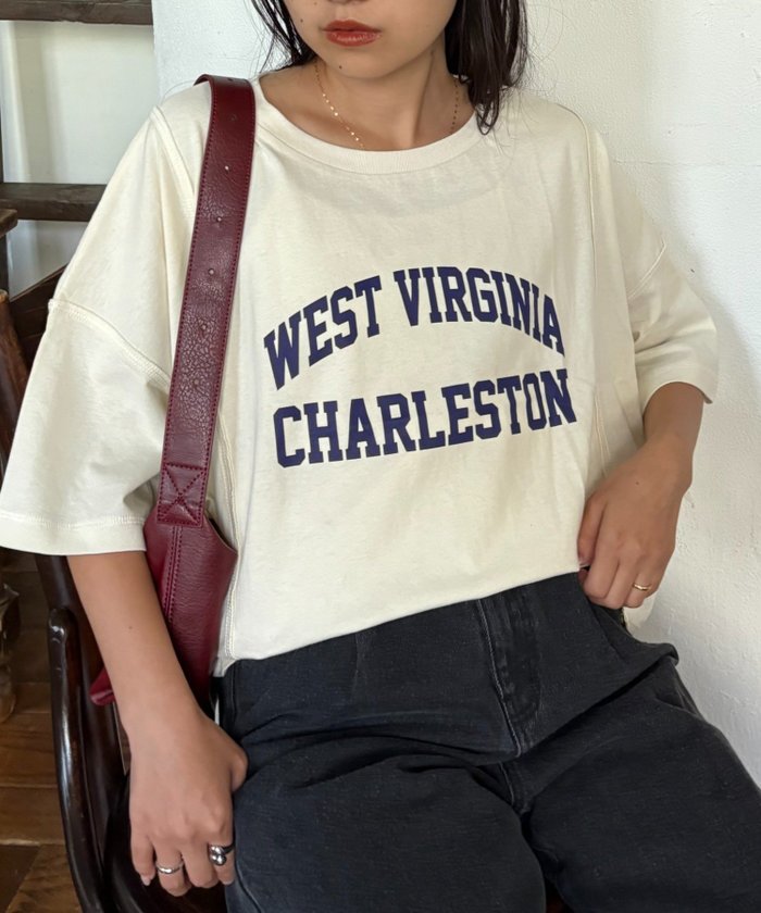 【チャオパニックティピー/CIAOPANIC TYPY】のUSAコットン切替プリントTee インテリア・キッズ・メンズ・レディースファッション・服の通販 founy(ファニー) https://founy.com/ ファッション Fashion レディースファッション Fashion for Women インナー Innerwear キャミワンピース Cami Dress, Slip Dress 切替 Switching, Contrast Panel シンプル Simple, Minimal デニム Denim, Jeans Material 定番 Standard, Basic Item フロント Front, Front Design プリント Print, Printed Pattern リラックス Relax, Relaxed Fit おすすめ Recommended / Our Picks |ID: prp329100004723207 ipo3291000000034477913