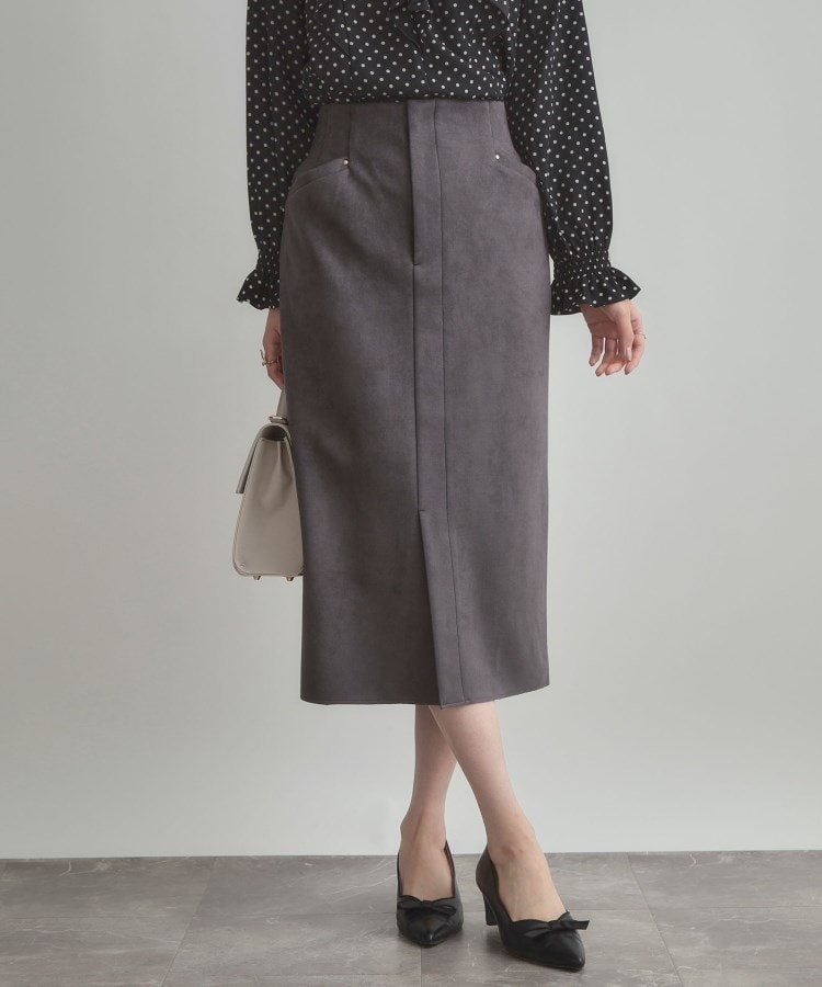 【クチュール ブローチ/Couture Brooch】の【洗える・ストレッチ・通勤】スエード調ダンボールIラインスカート インテリア・キッズ・メンズ・レディースファッション・服の通販 founy(ファニー) 　ファッション　Fashion　レディースファッション　Fashion for Women　スカート　Skirts　2025年　2025　2025-2026秋冬・A/W　Autumn/Winter 2025–26 AW25–26　おすすめ　Recommended / Our Picks　ジャケット　Jacket, Outerwear　ストレッチ　Stretch, Stretchy Fabric　スマート　Smart, Elegant　ポケット　Pocket, Pocket Detail　定番　Standard, Basic Item　洗える　Machine Washable　A/W・秋冬　Autumn/Winter　ビジネス 仕事 通勤　Business / Work / Commuting　チャコールグレー|ID: prp329100004723213 ipo3291000000034413462