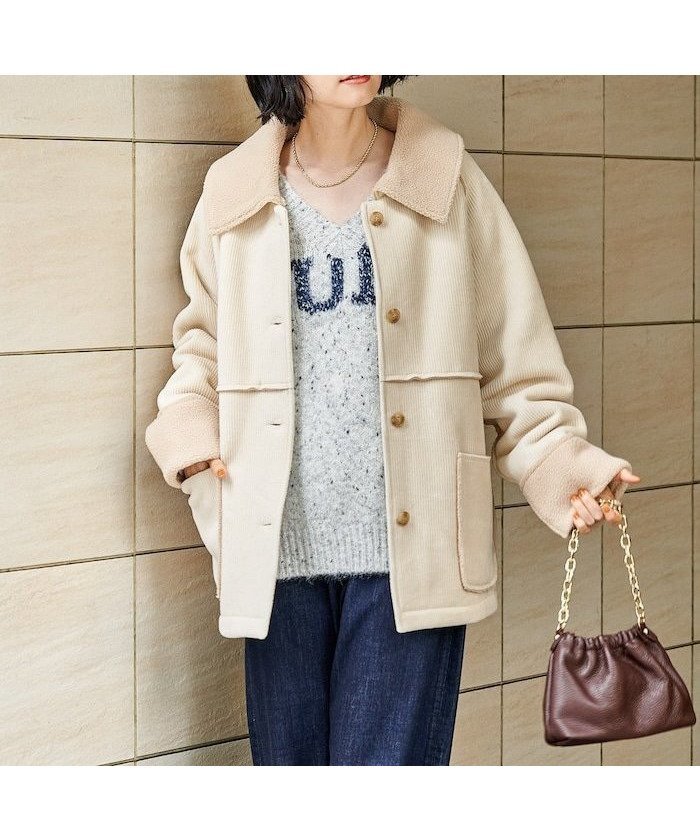 【フリークスストア/FREAK'S STORE】のステンカラー コーデュロイ 裏ボアジャケット 限定展開 25AW 人気、トレンドファッション・服の通販 founy(ファニー) 　ファッション　Fashion　レディースファッション　Fashion for Women　アウター　Coat / Outerwear Collection　レディースジャケット・軽アウター　Jackets　2025年　2025　2025-2026秋冬・A/W　Autumn/Winter 2025–26 AW25–26　冬　Winter / This Winter　コーデュロイ　Corduroy, Cord Fabric　シンプル　Simple, Minimal　ジャケット　Jacket, Outerwear　トレンド　Trend, Trending Now　パッチ　Patch, Appliqué　ポケット　Pocket, Pocket Detail　ミドル　Middle Length, Mid Height　A/W・秋冬　Autumn/Winter　防寒　Cold Protection, Winter-Ready　 other-1|ID: prp329100004723251 ipo3291000000034497878