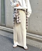 【アンドミー/andme】のセルフカット リブ ANME エンブロイダリー ロゴ タイトスカート ANME アンメ ベージュ杢|ID: prp329100004723337 ipo3291000000034659304