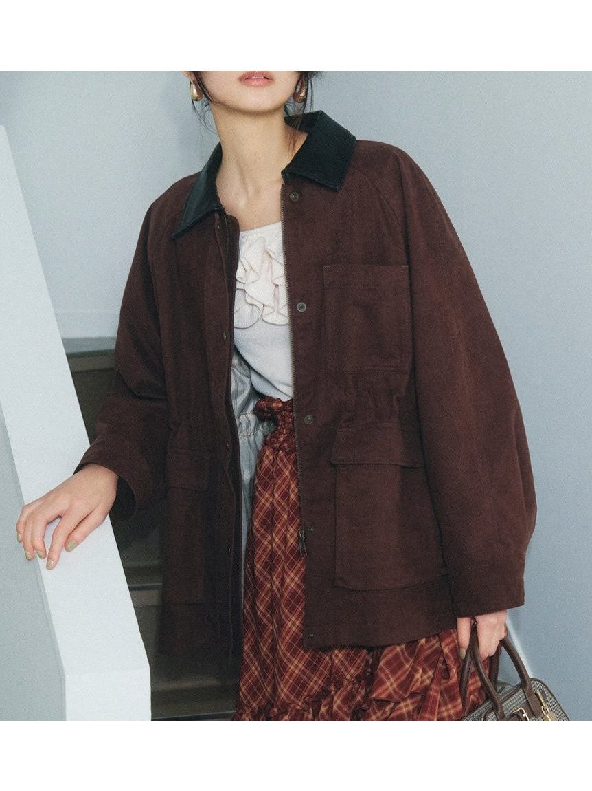 【リリーブラウン/Lily Brown】のカバーオールジャケット インテリア・キッズ・メンズ・レディースファッション・服の通販 founy(ファニー) 　雑誌掲載アイテム　Magazine Picks & Fashion Features　ファッション雑誌　Fashion Magazines　ヴィヴィ　ViVi　ファッション　Fashion　レディースファッション　Fashion for Women　アウター　Coat / Outerwear Collection　レディースジャケット・軽アウター　Jackets　11月号　November Issue　おすすめ　Recommended / Our Picks　ストライプ　Stripe, Striped Pattern　スマート　Smart, Elegant　タフタ　Taffeta, Structured Fabric　ドッキング　Docking, Mixed Material　ドローストリング　Drawstring, Pull Cord　フェイクレザー　Faux Leather, PU Leather　フェミニン　Feminine, Girly　フリル　Frill, Ruffle　ロング　Long, Long-Length　今季　This Season, Current Season　雑誌　Magazine, Fashion Magazine　BRW[058]|ID: prp329100004723338 ipo3291000000034527964