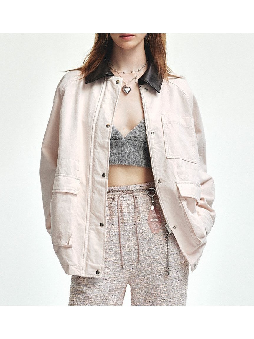 【リリーブラウン/Lily Brown】のカバーオールジャケット インテリア・キッズ・メンズ・レディースファッション・服の通販 founy(ファニー) 　雑誌掲載アイテム　Magazine Picks & Fashion Features　ファッション雑誌　Fashion Magazines　ヴィヴィ　ViVi　ファッション　Fashion　レディースファッション　Fashion for Women　アウター　Coat / Outerwear Collection　レディースジャケット・軽アウター　Jackets　11月号　November Issue　おすすめ　Recommended / Our Picks　ストライプ　Stripe, Striped Pattern　スマート　Smart, Elegant　タフタ　Taffeta, Structured Fabric　ドッキング　Docking, Mixed Material　ドローストリング　Drawstring, Pull Cord　フェイクレザー　Faux Leather, PU Leather　フェミニン　Feminine, Girly　フリル　Frill, Ruffle　ロング　Long, Long-Length　今季　This Season, Current Season　雑誌　Magazine, Fashion Magazine　PNK[066]|ID: prp329100004723338 ipo3291000000034527965