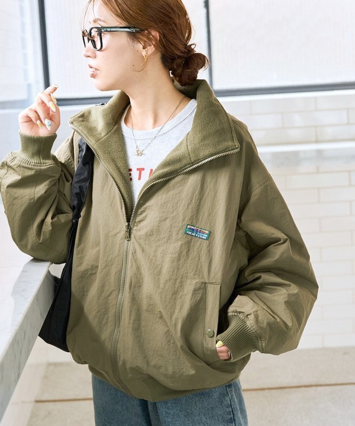【フリークスストア/FREAK'S STORE】のFREAK S STORE OUTDOORS リバーシブル スタンドカラー ブルゾン【限定展開】 インテリア・キッズ・メンズ・レディースファッション・服の通販 founy(ファニー) 　ファッション　Fashion　レディースファッション　Fashion for Women　アウター　Coat / Outerwear Collection　ブルゾンジャケット・スポーティアウター　Blouson Jackets　冬　Winter / This Winter　スタンド　Stand Collar, Upright Stand　バランス　Balance, Style Balance　ビッグ　Big, Oversized　ブルゾン　Blouson, Bomber Jacket　リバーシブル　Reversible, Two-Sided　楽ちん　Easy Fit, Comfortable　A/W・秋冬　Autumn/Winter　オリーブ|ID: prp329100004723360 ipo3291000000034136905
