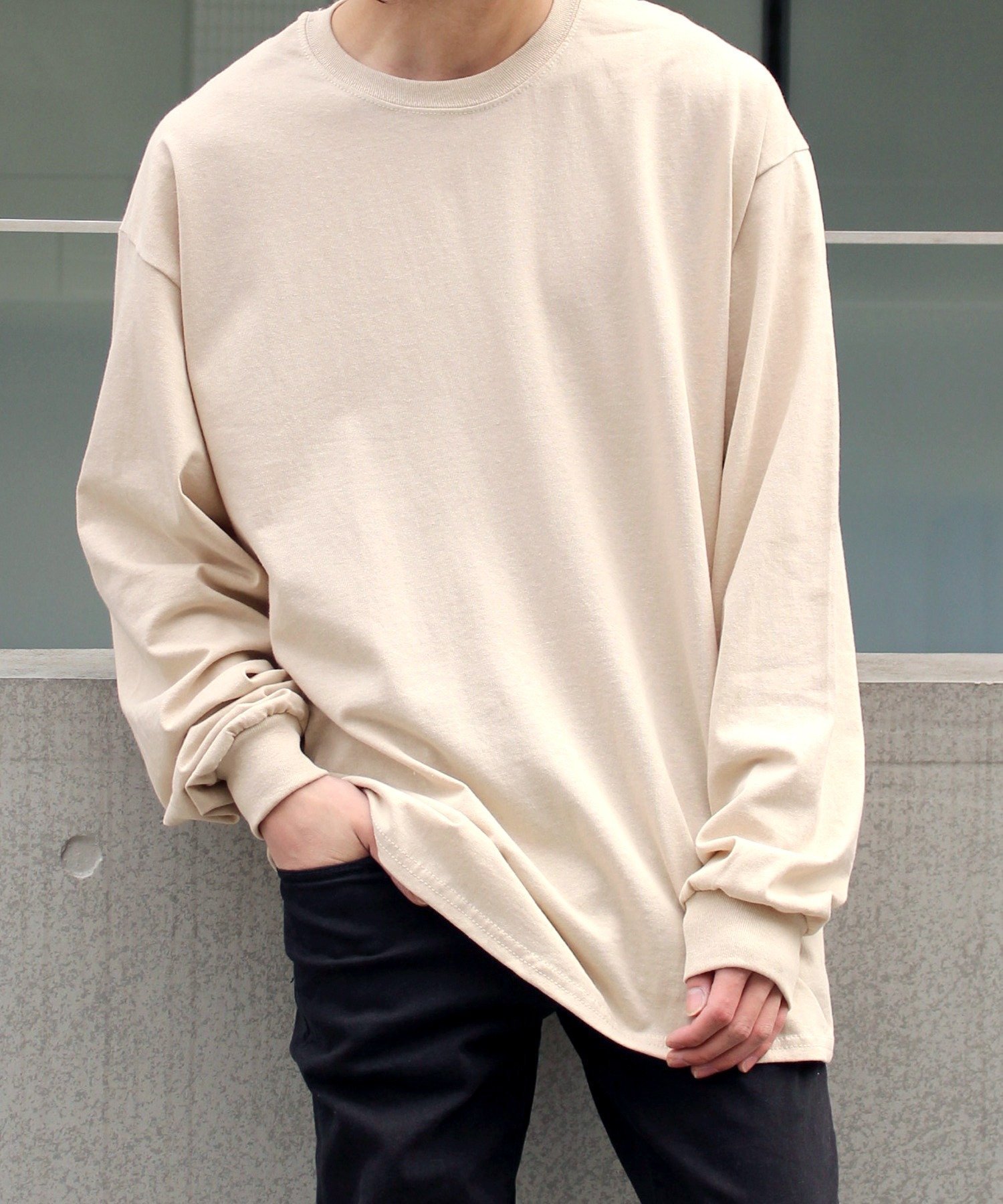 【イールド セレクト/yield SELECT】の【GILDAN】 ロングスリーブ 無地ロンT インテリア・キッズ・メンズ・レディースファッション・服の通販 founy(ファニー) 　ファッション　Fashion　レディースファッション　Fashion for Women　トップス・カットソー　Cut & Sew Tops　ロングTシャツ・Tシャツ　Longline T-Shirts & Tees　アメリカン　American Style　スリーブ　Sleeve, Long Sleeve / Short Sleeve　人気　Popular, Best Seller　ビッグ　Big, Oversized　無地　Plain, Solid Color　ロング　Long, Long-Length　BEIGE|ID: prp329100004723362 ipo3291000000034264008