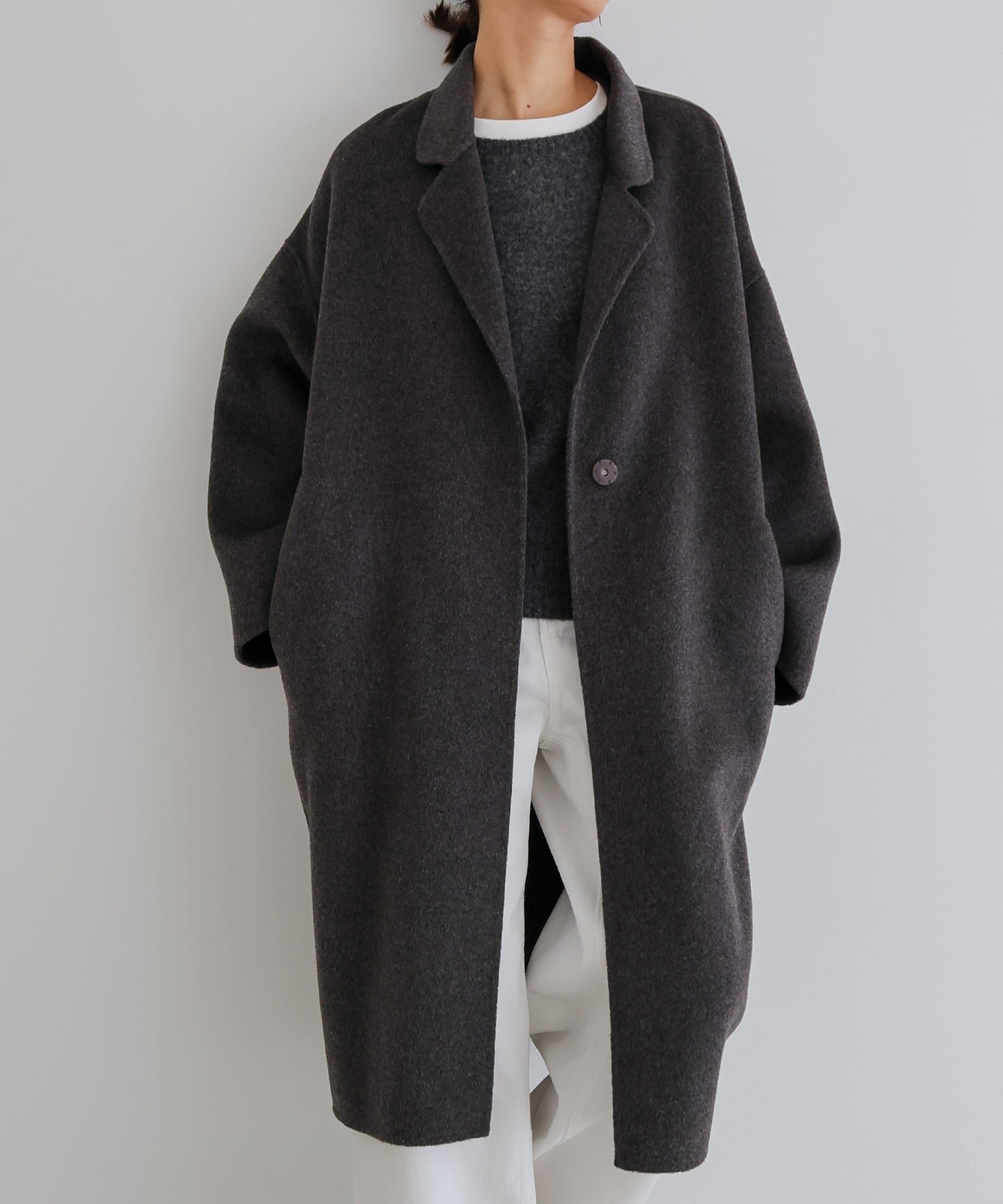 【アンドミー/andme】のリバー ロング コクーン コート evernavy エバーネイビー インテリア・キッズ・メンズ・レディースファッション・服の通販 founy(ファニー) ファッション Fashion レディースファッション Fashion for Women アウター Coat / Outerwear Collection コート・ロングコート・ピーコート Long Coats, Peacoats & More コクーン Cocoon, Cocoon Silhouette ダブル Double, Double-Breasted フェイス Face, Facial Design ポケット Pocket, Pocket Detail ロング Long, Long-Length チャコールグレー|ID: prp329100004723378 ipo3291000000034328159