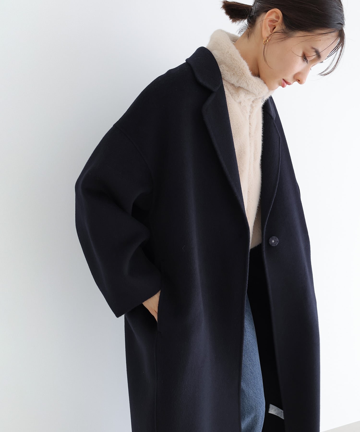 【アンドミー/andme】のリバー ロング コクーン コート evernavy エバーネイビー インテリア・キッズ・メンズ・レディースファッション・服の通販 founy(ファニー) ファッション Fashion レディースファッション Fashion for Women アウター Coat / Outerwear Collection コート・ロングコート・ピーコート Long Coats, Peacoats & More コクーン Cocoon, Cocoon Silhouette ダブル Double, Double-Breasted フェイス Face, Facial Design ポケット Pocket, Pocket Detail ロング Long, Long-Length ネイビー|ID: prp329100004723378 ipo3291000000034328163