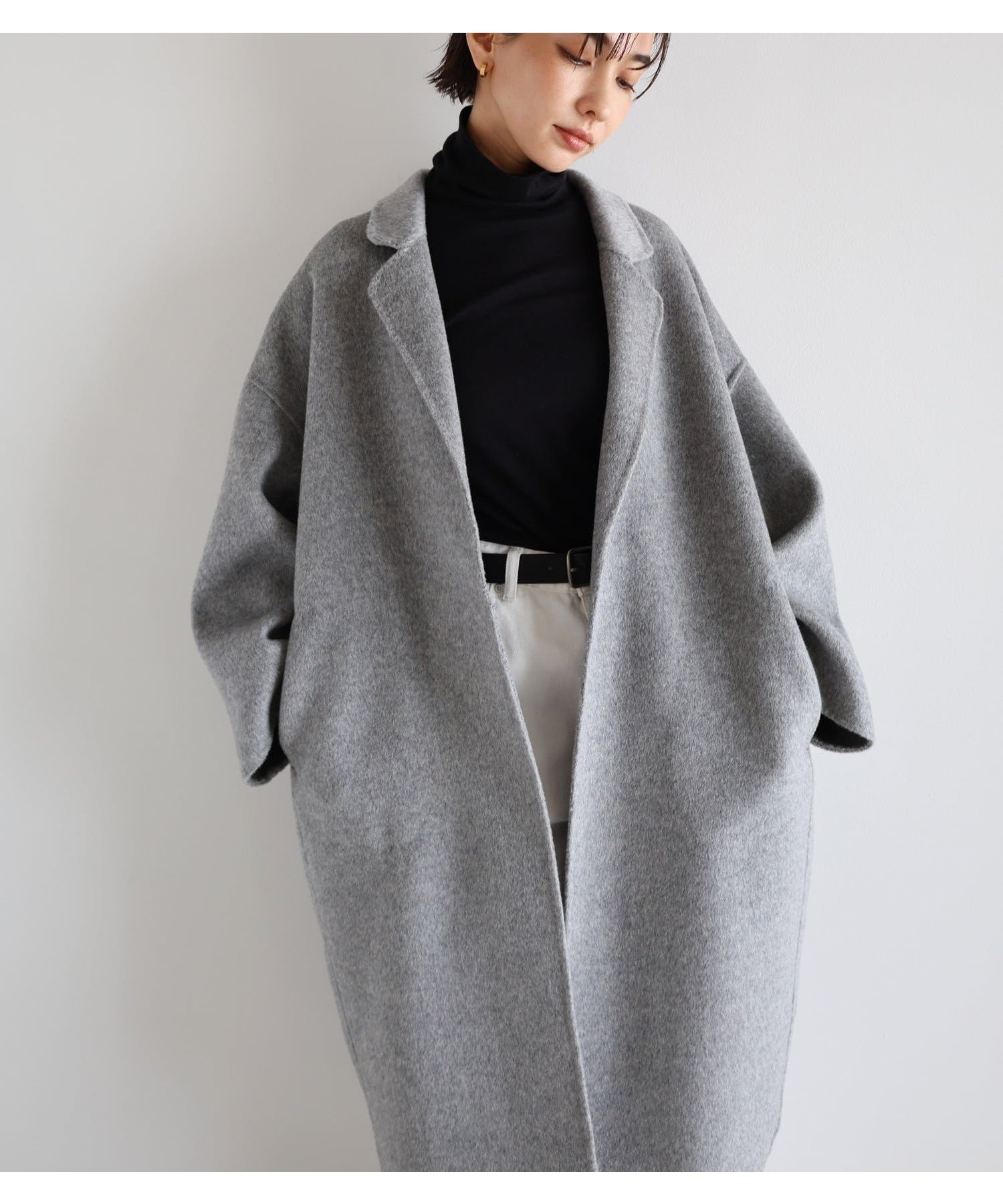 【アンドミー/andme】のリバー ロング コクーン コート evernavy エバーネイビー インテリア・キッズ・メンズ・レディースファッション・服の通販 founy(ファニー) ファッション Fashion レディースファッション Fashion for Women アウター Coat / Outerwear Collection コート・ロングコート・ピーコート Long Coats, Peacoats & More コクーン Cocoon, Cocoon Silhouette ダブル Double, Double-Breasted フェイス Face, Facial Design ポケット Pocket, Pocket Detail ロング Long, Long-Length ライトグレー|ID: prp329100004723378 ipo3291000000034328168