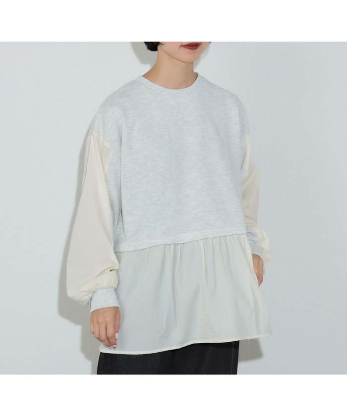 【ビームス ウイメン/BEAMS】のドッキング 裏毛スウェット インテリア・キッズ・メンズ・レディースファッション・服の通販 founy(ファニー) https://founy.com/ ファッション Fashion レディースファッション Fashion for Women トップス・カットソー Cut & Sew Tops レディースパーカー・カジュアルフーディー Casual Hoodies & Sweatshirts スウェット・クルーネックトップス Sweatshirts & Crewnecks / Relaxed Fit Sweat Tops おすすめ Recommended / Our Picks ウェーブ Wavy Pattern ギャザー Gathered, Ruffled シンプル Simple, Minimal スウェット / スエット Sweatshirt, Sweatwear ストレート Straight, Straight Cut デニム Denim, Jeans Material ドッキング Docking, Mixed Material ワイド Wide, Wide Fit 切替 Switching, Contrast Panel |ID: prp329100004723381 ipo3291000000034263529