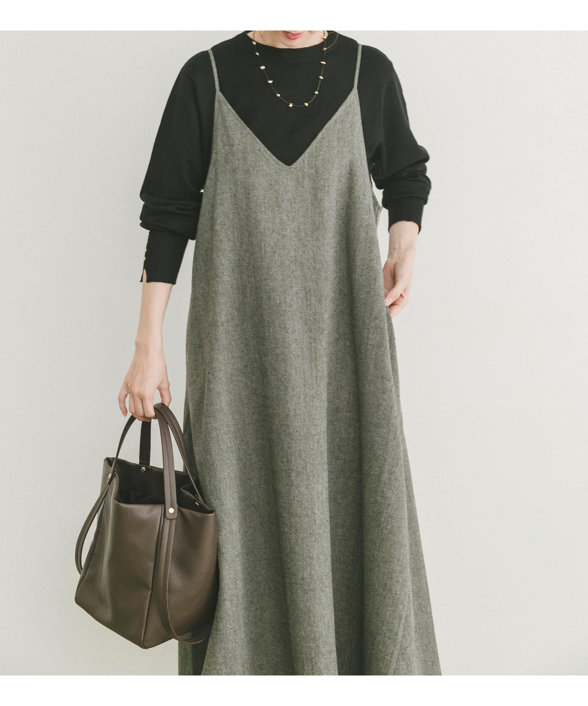 【アイテムズアーバンリサーチ/ITEMS URBAN RESEARCH】のウールライクキャミワンピース インテリア・キッズ・メンズ・レディースファッション・服の通販 founy(ファニー) ファッション Fashion レディースファッション Fashion for Women ワンピース Dresses キャミソールワンピース Camisole Dresses 2025年 2025 2025-2026秋冬・A/W Autumn/Winter 2025–26 AW25–26 冬 Winter / This Winter インナー Innerwear タートルネック Turtleneck, High Neck エレガント 上品 Elegant A/W・秋冬 Autumn/Winter 柄BLK|ID: prp329100004723428 ipo3291000000034633645