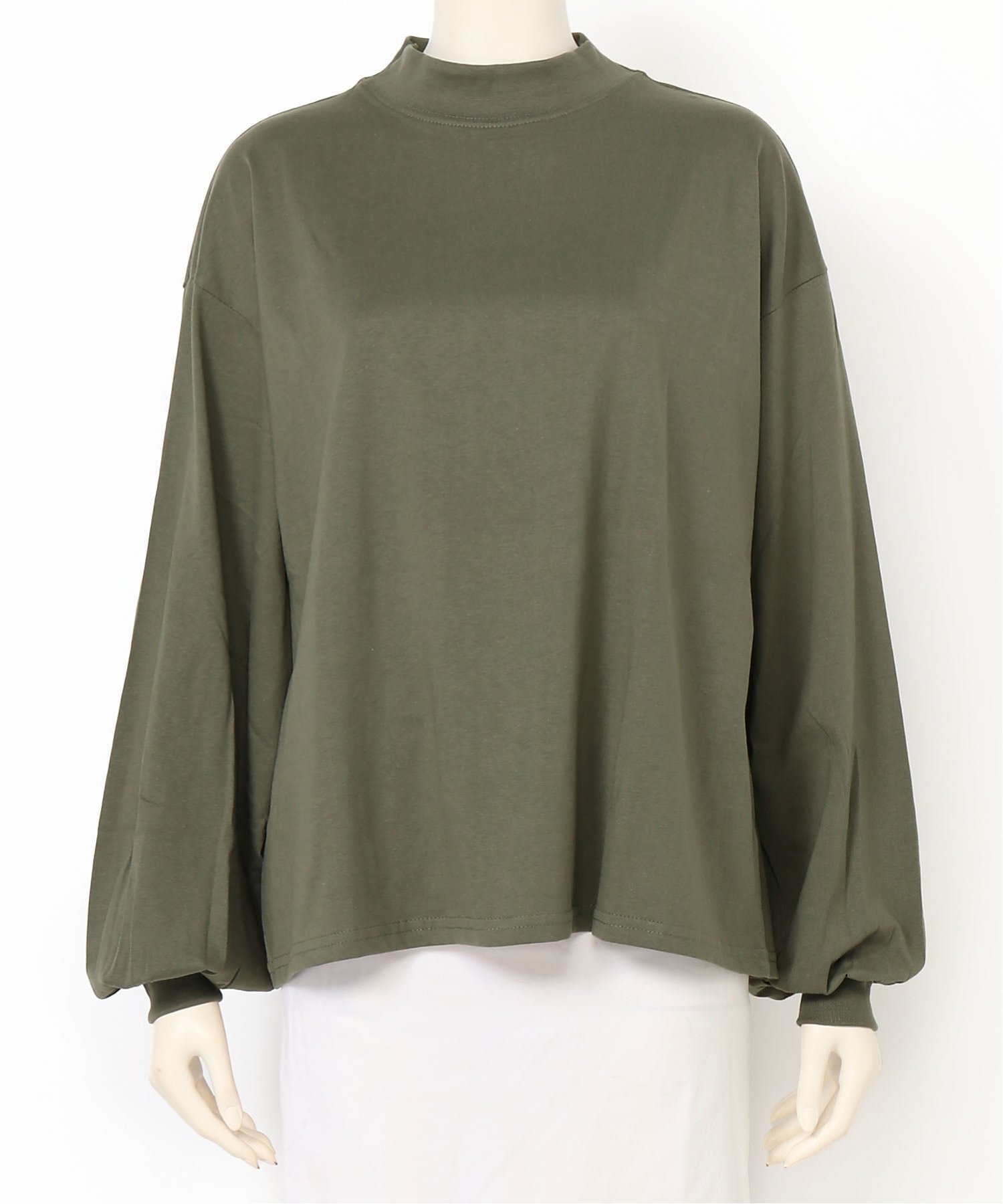 【リラクロ/relaclo】のmitis/モックネックボリュームスリーブロンTee インテリア・キッズ・メンズ・レディースファッション・服の通販 founy(ファニー) ファッション Fashion レディースファッション Fashion for Women トップス・カットソー Cut & Sew Tops ロングTシャツ・Tシャツ Longline T-Shirts & Tees ボリューム袖・フリルスリーブブラウス Voluminous & Ruffle Sleeves / Puffy Sleeve Tops スリーブ Sleeve, Long Sleeve / Short Sleeve ハイネック High Neck, Mock Neck ミックス Mix, Mixed Style モックネック Mock Neck, Short Turtleneck リアル Real, Realistic カーキ|ID: prp329100004723470 ipo3291000000034571387