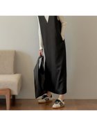 【リエディ/Re:EDIT】の微起毛ツイルVネックジャンパースカート ブラック|ID: prp329100004723489 ipo3291000000034600511