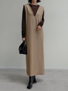 【リエディ/Re:EDIT】の微起毛ツイルVネックジャンパースカート 人気、トレンドファッション・服の通販 founy(ファニー) ファッション Fashion レディースファッション Fashion for Women スカート Skirts インナー Innerwear カットソー Cut and Sewn Top コンパクト Compact, Small Size シンプル Simple, Minimal ツイル Twist, Twisted Detail バランス Balance, Style Balance エレガント 上品 Elegant thumbnail モカベージュ|ID: prp329100004723489 ipo3291000000035049306