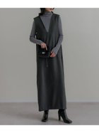 【リエディ/Re:EDIT】の微起毛ツイルVネックジャンパースカート 人気、トレンドファッション・服の通販 founy(ファニー) ファッション Fashion レディースファッション Fashion for Women スカート Skirts インナー Innerwear カットソー Cut and Sewn Top コンパクト Compact, Small Size シンプル Simple, Minimal ツイル Twist, Twisted Detail バランス Balance, Style Balance エレガント 上品 Elegant thumbnail チャコールグレー|ID: prp329100004723489 ipo3291000000035049307