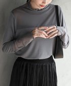 【アールピーエス/rps】のシアー切替ハイネックカットソー 人気、トレンドファッション・服の通販 founy(ファニー) ファッション Fashion レディースファッション Fashion for Women トップス・カットソー Cut & Sew Tops カットソー・ベーシックTシャツ Cut-and-Sewn Tops / Stretch Tees & Basics インナー Innerwear カットソー Cut and Sewn Top シアー Sheer, See-Through フェミニン Feminine, Girly 再入荷 Restock / Back in Stock 切替 Switching, Contrast Panel thumbnail チャコールグレー|ID: prp329100004723622 ipo3291000000034902753