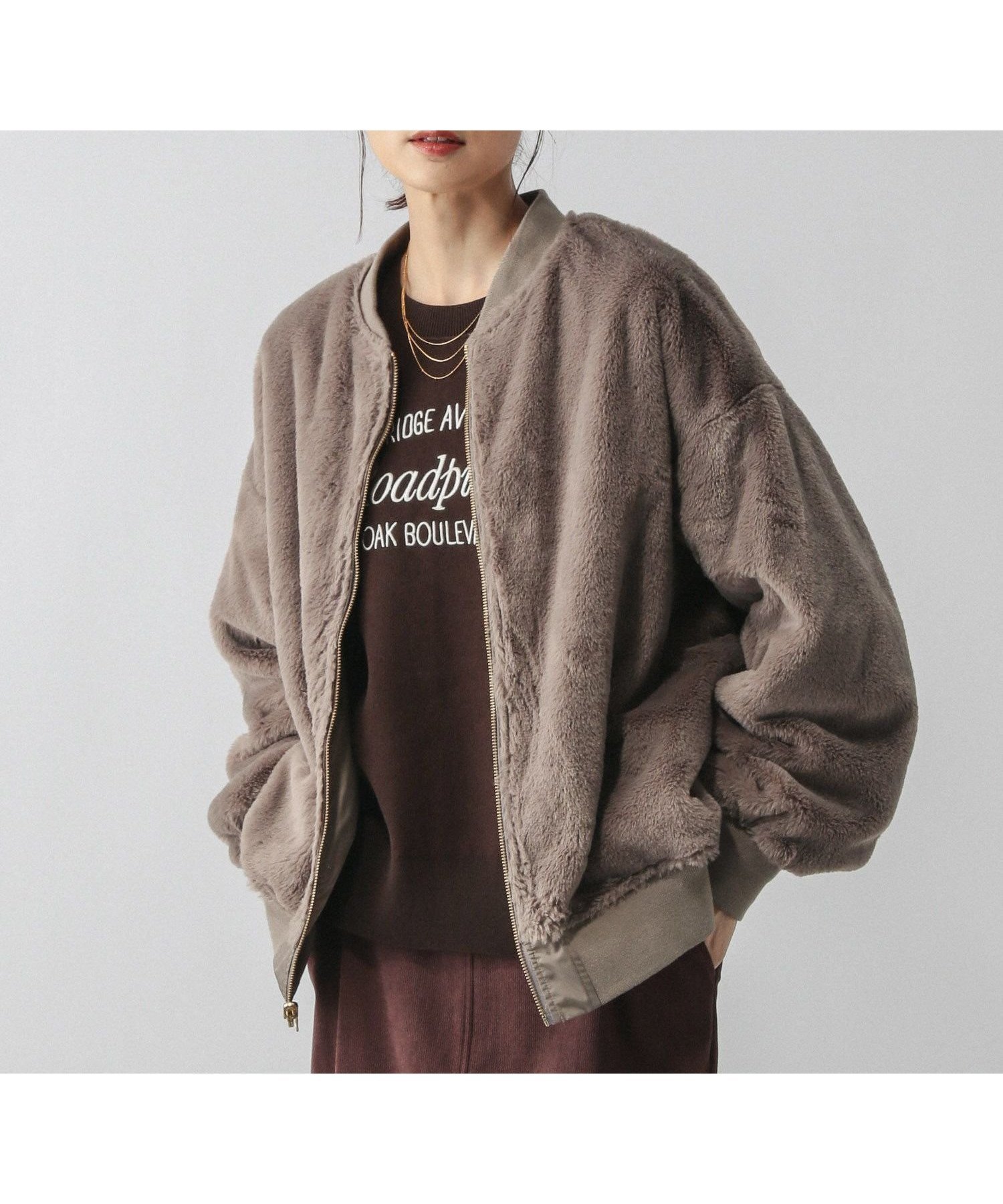 【グローバルワーク/GLOBAL WORK】のリバーシブルファーブルゾン/497161 インテリア・キッズ・メンズ・レディースファッション・服の通販 founy(ファニー) 　ファッション　Fashion　レディースファッション　Fashion for Women　アウター　Coat / Outerwear Collection　ブルゾンジャケット・スポーティアウター　Blouson Jackets　おすすめ　Recommended / Our Picks　キャミワンピース　Cami Dress, Slip Dress　シンプル　Simple, Minimal　タフタ　Taffeta, Structured Fabric　フェイクファー　Faux Fur, Imitation Fur　ポケット　Pocket, Pocket Detail　リバーシブル　Reversible, Two-Sided　軽量　Lightweight, Ultra Light　防寒　Cold Protection, Winter-Ready　モカ×モカ56|ID: prp329100004723672 ipo3291000000034138218