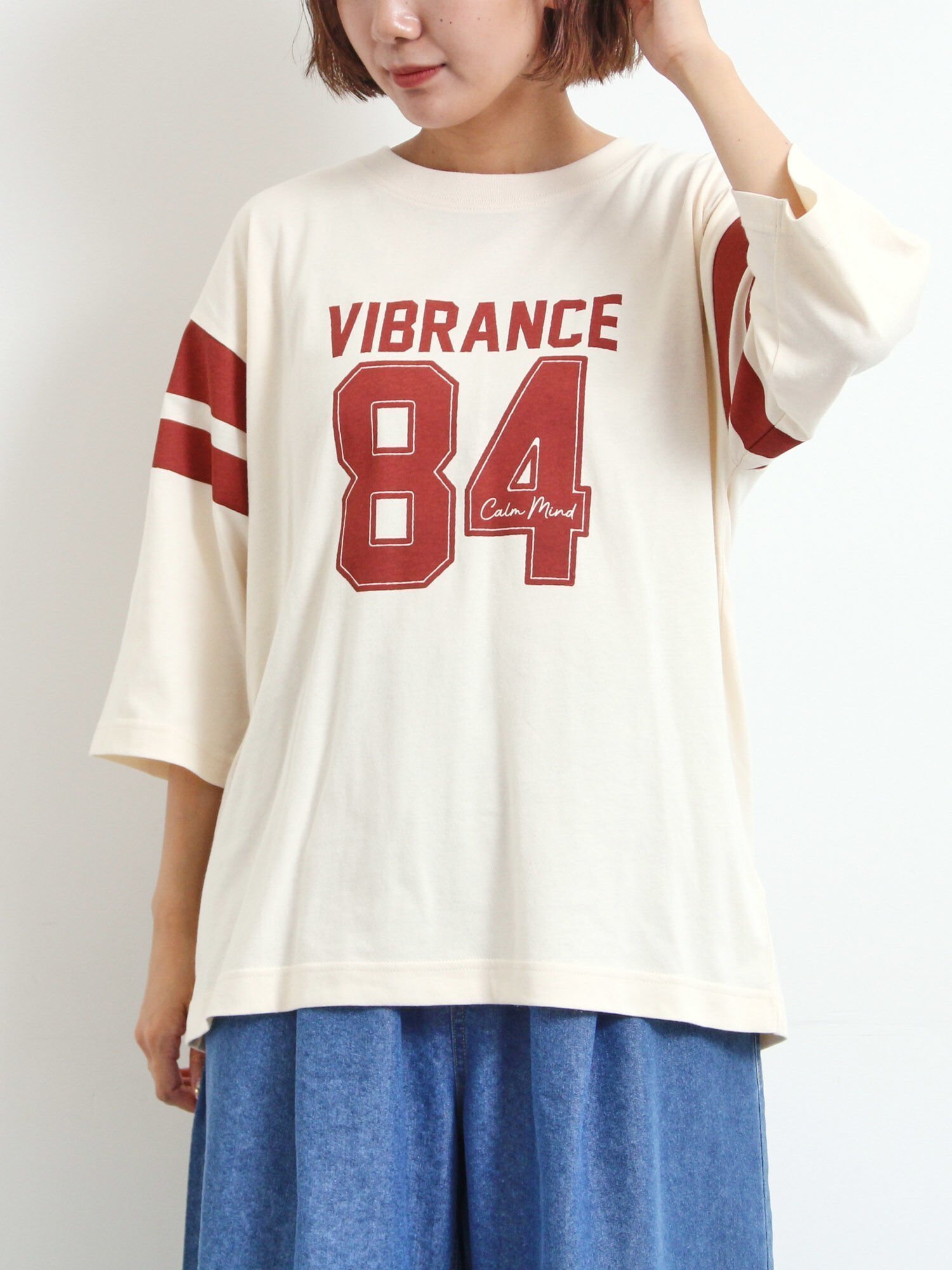 【サマンサモスモス/Samansa Mos2】の接触冷感 ナンバリングプリントTシャツ インテリア・キッズ・メンズ・レディースファッション・服の通販 founy(ファニー) 　ファッション　Fashion　レディースファッション　Fashion for Women　トップス・カットソー　Cut & Sew Tops　シャツ・ブラウス・オフィスカジュアル　Elegant Blouses & Button-Ups　ロングTシャツ・Tシャツ　Longline T-Shirts & Tees　おすすめ　Recommended / Our Picks　プリント　Print, Printed Pattern　クリーム|ID: prp329100004723677 ipo3291000000034238523
