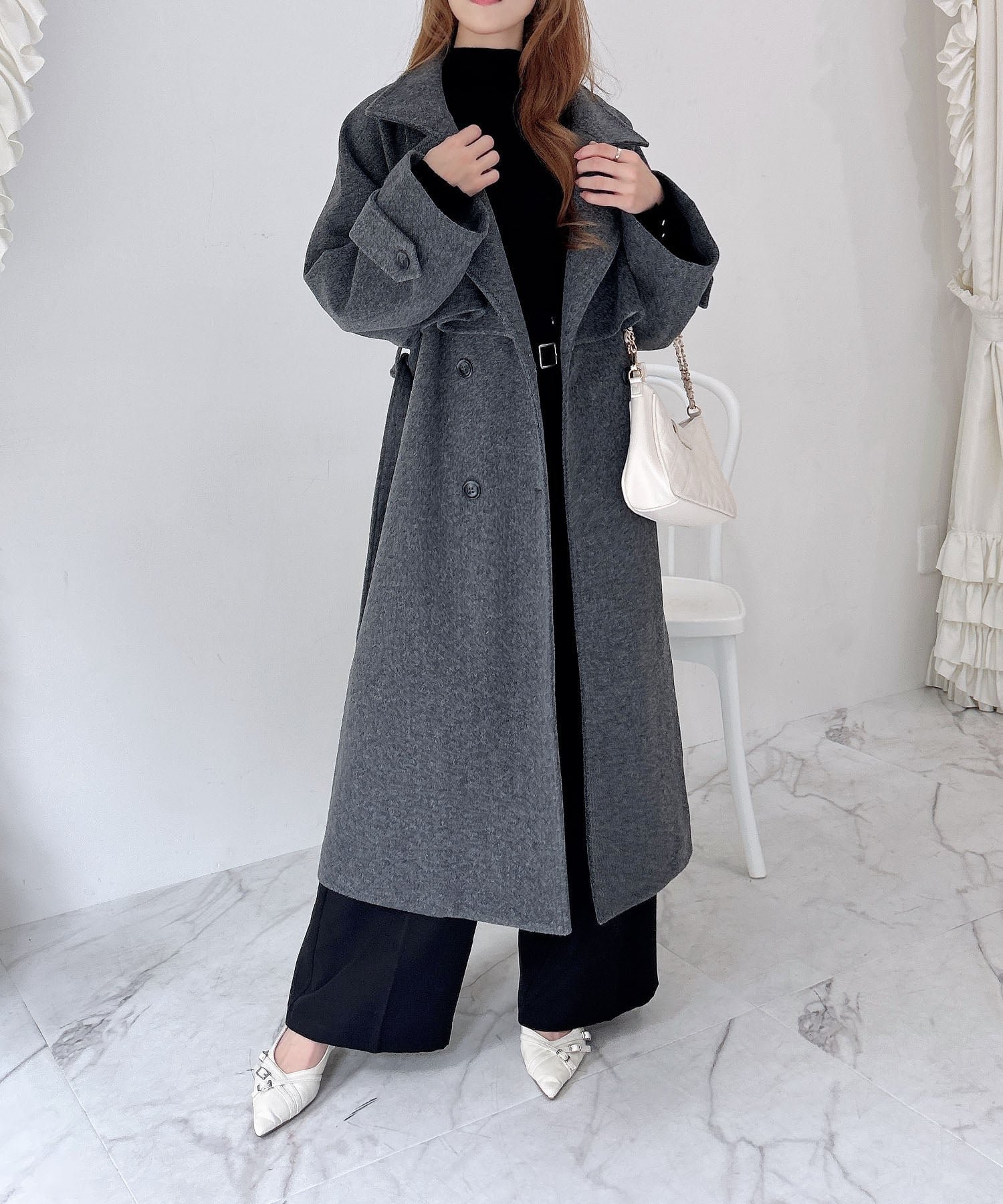 【イング/INGNI】の【WEB限定】2WAYカラーロングコート インテリア・キッズ・メンズ・レディースファッション・服の通販 founy(ファニー) 　ファッション　Fashion　レディースファッション　Fashion for Women　アウター　Coat / Outerwear Collection　コート・ロングコート・ピーコート　Long Coats, Peacoats & More　クール　Cool, Chic　シンプル　Simple, Minimal　スタンド　Stand Collar, Upright Stand　スマホ　Smartphone, Mobile Device　スリット　Slit, Slit Detail　フェミニン　Feminine, Girly　フロント　Front, Front Design　ポケット　Pocket, Pocket Detail　マフラー　Scarf, Muffler　マーメイド　Mermaid, Fishtail Silhouette　ロング　Long, Long-Length　冬　Winter / This Winter　グレー/モク|ID: prp329100004723696 ipo3291000000034138315
