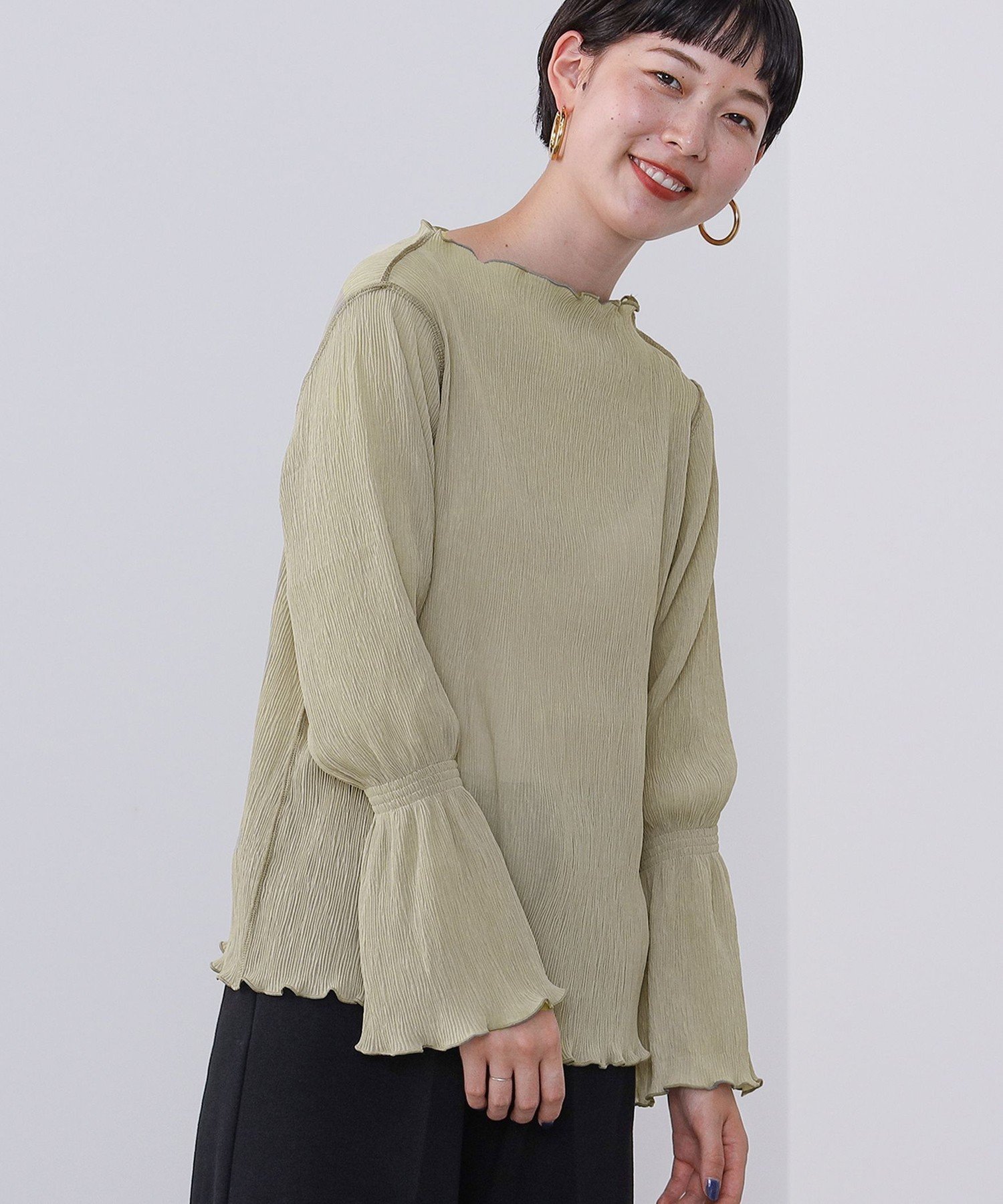 【ビームス ウイメン/BEAMS】のワッシャーメロー プルオーバー インテリア・キッズ・メンズ・レディースファッション・服の通販 founy(ファニー)  ファッション Fashion レディースファッション Fashion for Women トップス・カットソー Cut & Sew Tops カジュアルプルオーバー・ニットトップス Pullovers & Knit Tops / Casual Pullovers インナー Innerwear キャミソール Camisole, Spaghetti Strap Top キャミワンピース Cami Dress, Slip Dress シアー Sheer, See-Through 定番 Standard, Basic Item GREYISH GREEN|ID: prp329100004723801 ipo3291000000034287537