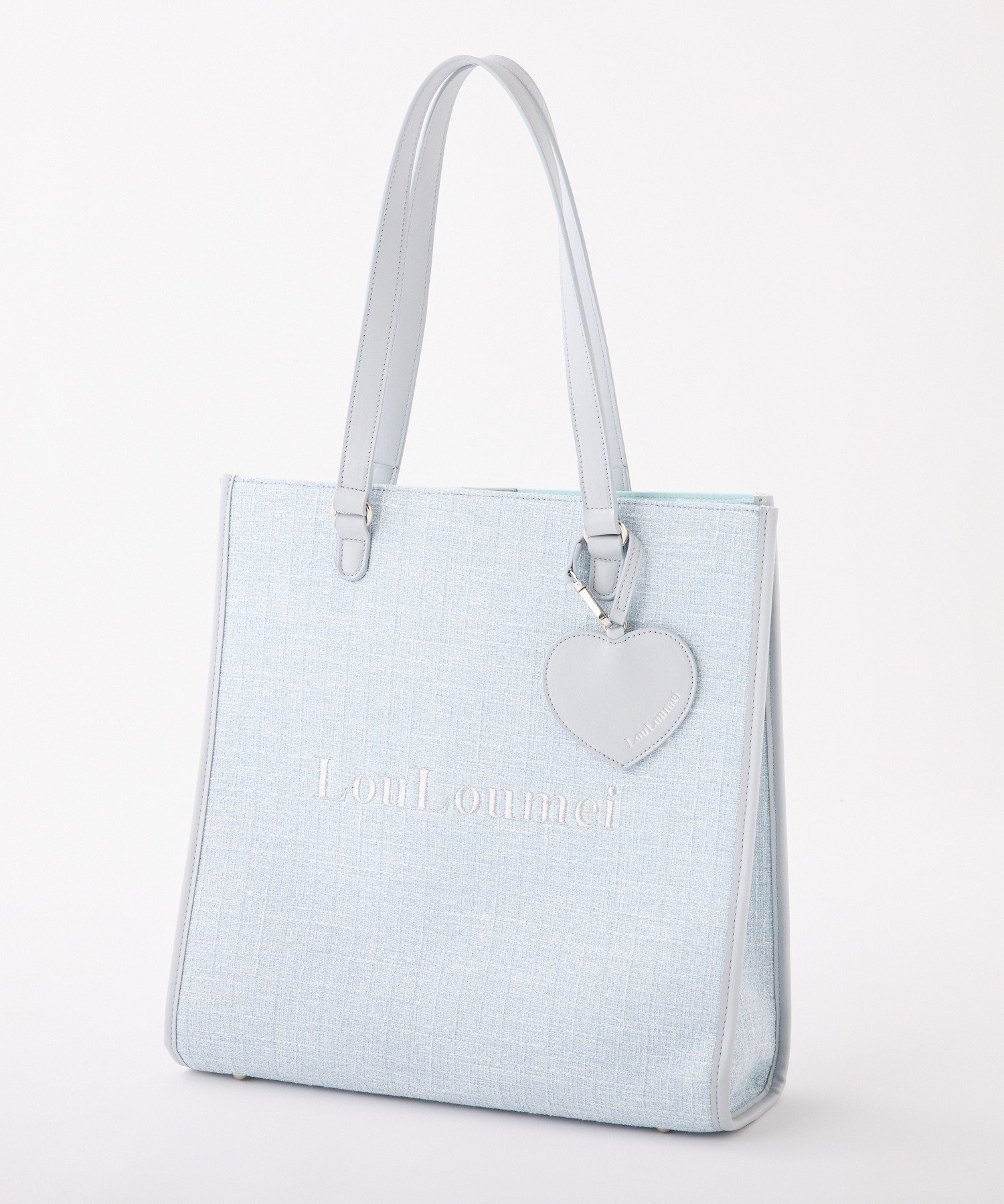 【ナイスクラップ/NICE CLAUP】の【LouLoumei】/ハートチャーム付きトートバッグ/自立可能 人気、トレンドファッション・服の通販 founy(ファニー) 　ファッション　Fashion　レディースファッション　Fashion for Women　バッグ　Bags　スリット　Slit, Slit Detail　チャーム　Charm, Pendant　ツイード　Twill, Twill Weave　ポケット　Pocket, Pocket Detail　楽ちん　Easy Fit, Comfortable　旅行　Travel　スーツケース キャリーケース　Suitcase / Carry Case　ビジネス 仕事 通勤　Business / Work / Commuting　 other-1|ID: prp329100004723803 ipo3291000000034601023