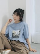 【サマンサモスモス/Samansa Mos2】の布帛切替ドルマンTシャツ サックスブルー|ID: prp329100004723808 ipo3291000000034249298