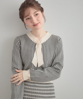 【クチュール ブローチ/Couture Brooch】の【クラシカル・大人レディ】千鳥ジャカードパール調タイニットトップス 人気、トレンドファッション・服の通販 founy(ファニー) ファッション Fashion レディースファッション Fashion for Women トップス・カットソー Cut & Sew Tops ニット Knit Tops & Sweaters 2025年 2025 2025-2026秋冬・A/W Autumn/Winter 2025–26 AW25–26 おすすめ Recommended / Our Picks クラシカル Classical, Vintage-Inspired ジャカード／ジャガード Jacquard, Woven Pattern スマート Smart, Elegant セットアップ Set-Up, Coordinated Outfit パール Pearl, Pearl Accent モチーフ Motif, Design Theme |ID:prp329100004723932