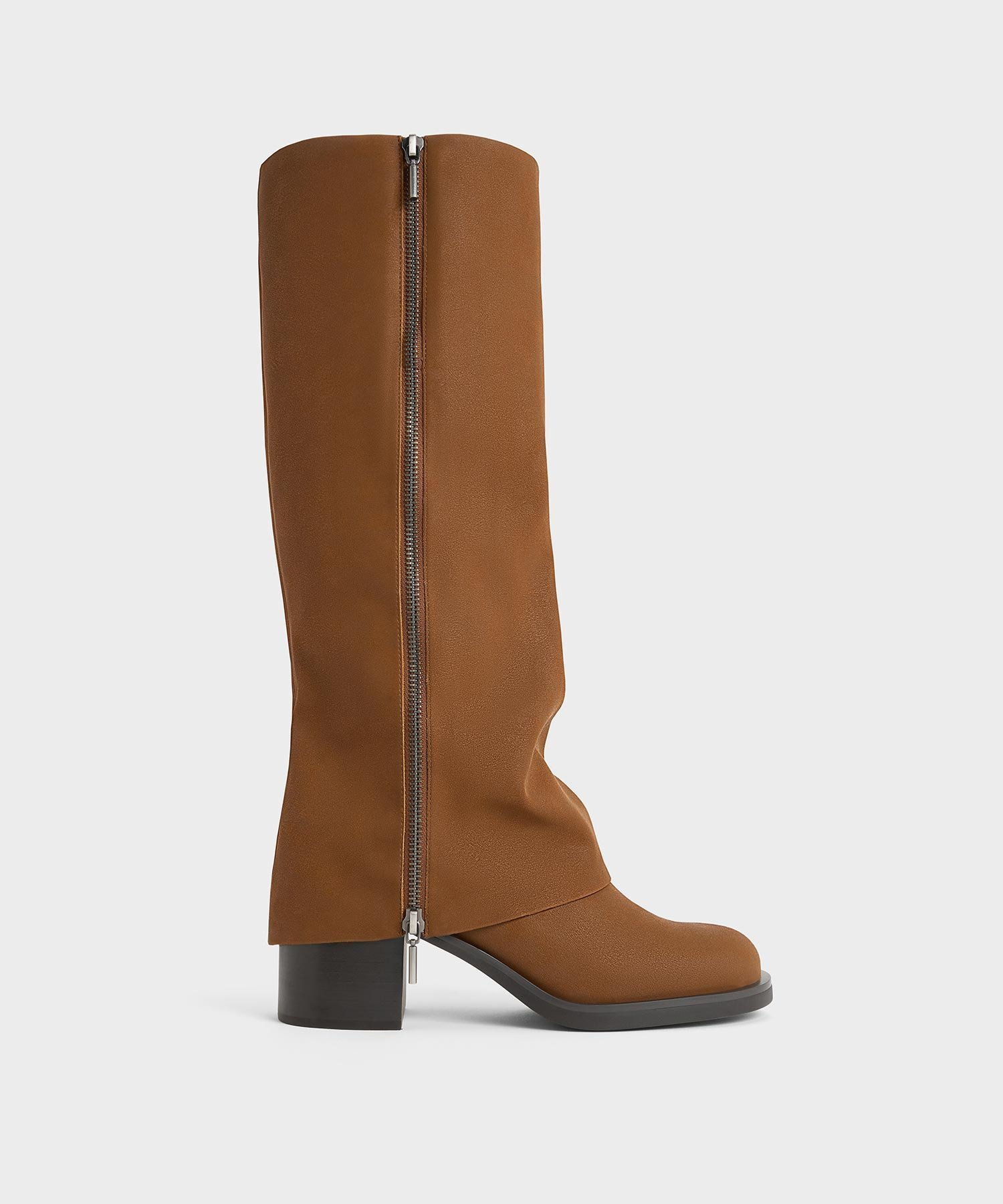 【チャールズ アンド キース/CHARLES & KEITH】のLouise ルーイ サイドジップロングブーツ インテリア・キッズ・メンズ・レディースファッション・服の通販 founy(ファニー) 　ファッション　Fashion　レディースファッション　Fashion for Women　ブロック　Block, Solid Block Pattern　ロング　Long, Long-Length　Brown|ID: prp329100004723935 ipo3291000000034139308