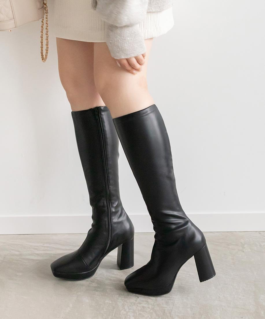 【ランダ/RANDA】の晴雨兼用 ボリュームソールロングブーツ 人気、トレンドファッション・服の通販 founy(ファニー) 　ファッション　Fashion　レディースファッション　Fashion for Women　クッション　Cushion, Throw Pillow　ストレッチ　Stretch, Stretchy Fabric　タイツ　Tights, Legwear　トレンド　Trend, Trending Now　フィット　Fit, Slim Fit　ロング　Long, Long-Length　 other-1|ID: prp329100004723953 ipo3291000000034139368