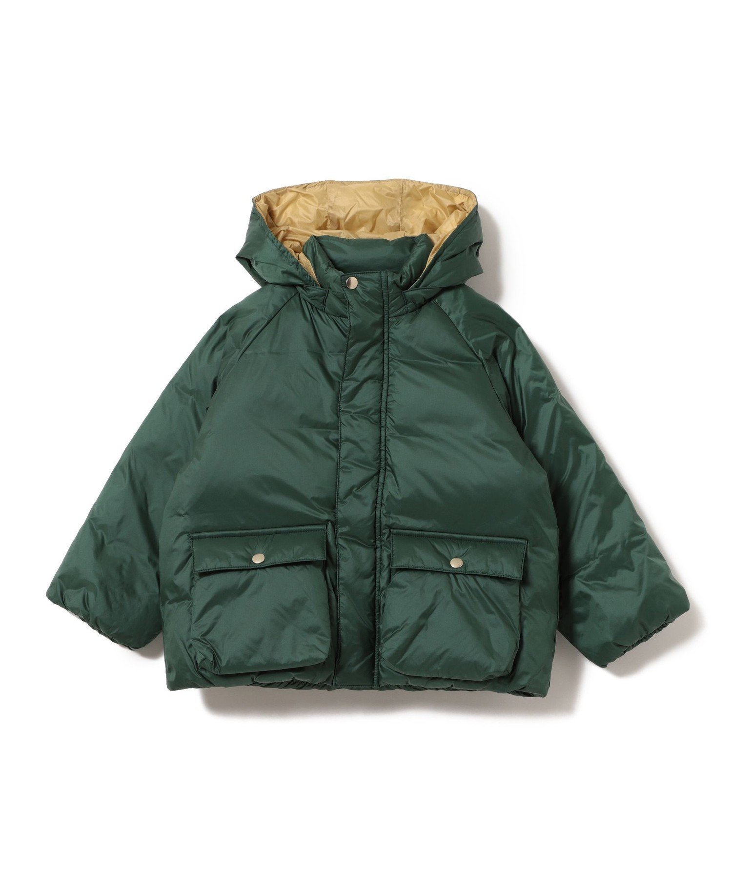 【ビームス/BEAMS / KIDS】のこども ビームス / フード ダウン ブルゾン 2024(110~140cm) インテリア・キッズ・メンズ・レディースファッション・服の通販 founy(ファニー) 　ファッション　Fashion　キッズファッション　Fashion for Kids　アウトドア　Outdoor Clothing　インナー　Innerwear　シンプル　Simple, Minimal　ジャケット　Jacket, Outerwear　ダウン　Down, Puffer　定番　Standard, Basic Item　バランス　Balance, Style Balance　フロント　Front, Front Design　ブルゾン　Blouson, Bomber Jacket　ボトム　Bottoms, Lower Wear　ポケット　Pocket, Pocket Detail　GREEN|ID: prp329100004724070 ipo3291000000034186282