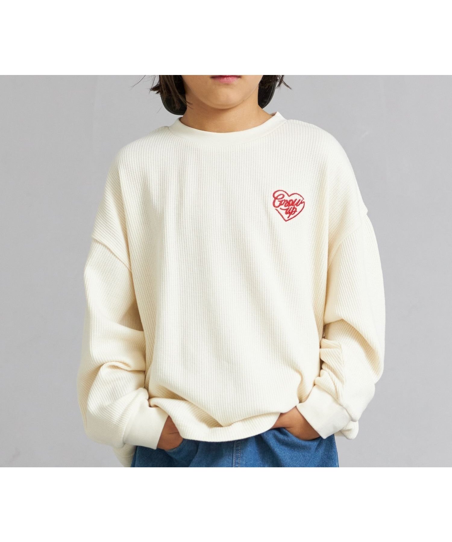 【ペアマノン/pairmanon / KIDS】のワッフル アソートデザイン 刺繍 プリント ポケット ロンT【PAIRMANON STREET】 インテリア・キッズ・メンズ・レディースファッション・服の通販 founy(ファニー) 　ファッション　Fashion　キッズファッション　Fashion for Kids　カーゴパンツ　Cargo Pants, Utility Pants　シンプル　Simple, Minimal　トレンド　Trend, Trending Now　プリント　Print, Printed Pattern　ポケット　Pocket, Pocket Detail　ワイド　Wide, Wide Fit　ワッフル　Waffle, Waffle Knit　ワンポイント　One Point, Statement Accent　アイボリー08|ID: prp329100004724073 ipo3291000000034139857