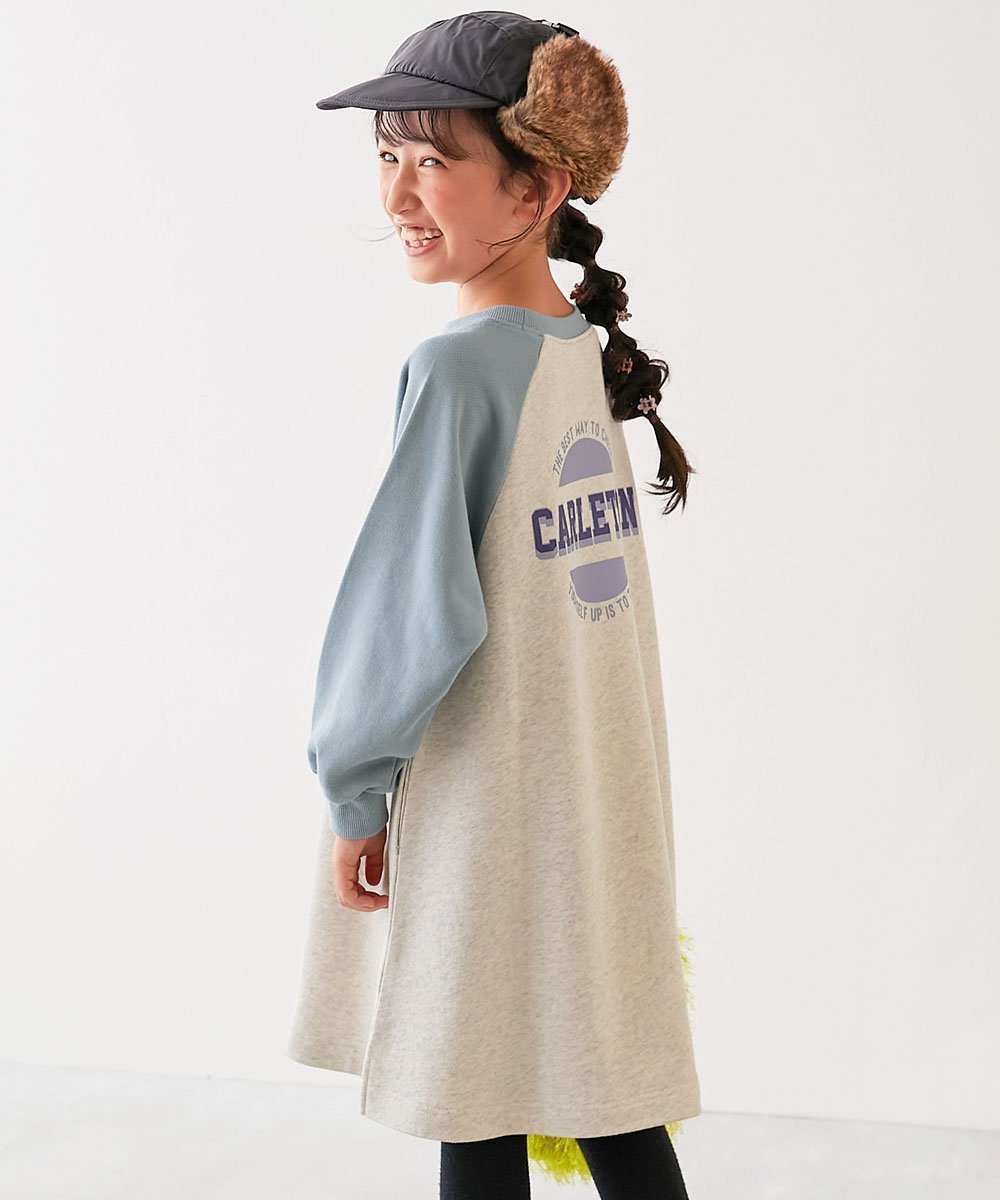 【デビロック/devirock / KIDS】の綿100% マルチプリント ラグラン スウェットワンピース 長袖ワンピース 25AW インテリア・キッズ・メンズ・レディースファッション・服の通販 founy(ファニー) ファッション Fashion キッズファッション Fashion for Kids ワンピース Dresses スニーカー Sneakers, Trainers ソックス Socks, Hosiery トレンド Trend, Trending Now 長袖 Long Sleeve, Full Sleeve プリント Print, Printed Pattern おすすめ Recommended / Our Picks 2025年 2025 2025-2026秋冬・A/W Autumn/Winter 2025–26 AW25–26 001-ロゴ-ダスティブルー|ID: prp329100004724100 ipo3291000000034721869