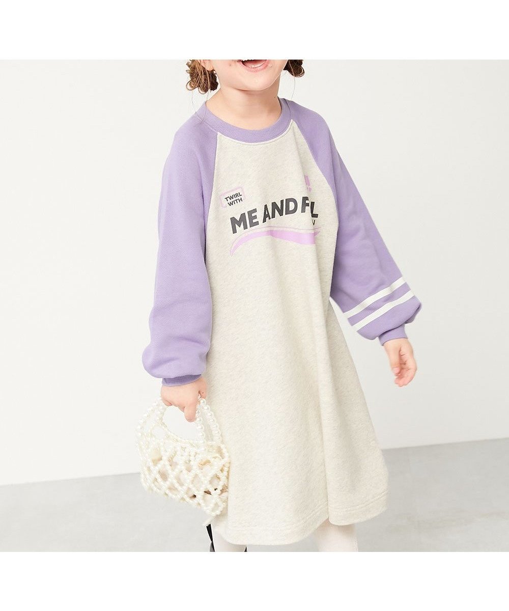 【デビロック/devirock / KIDS】の綿100% マルチプリント ラグラン スウェットワンピース 長袖ワンピース 25AW インテリア・キッズ・メンズ・レディースファッション・服の通販 founy(ファニー) ファッション Fashion キッズファッション Fashion for Kids ワンピース Dresses スニーカー Sneakers, Trainers ソックス Socks, Hosiery トレンド Trend, Trending Now 長袖 Long Sleeve, Full Sleeve プリント Print, Printed Pattern おすすめ Recommended / Our Picks 2025年 2025 2025-2026秋冬・A/W Autumn/Winter 2025–26 AW25–26 004-ロゴ2-Gパープル|ID: prp329100004724100 ipo3291000000034721873