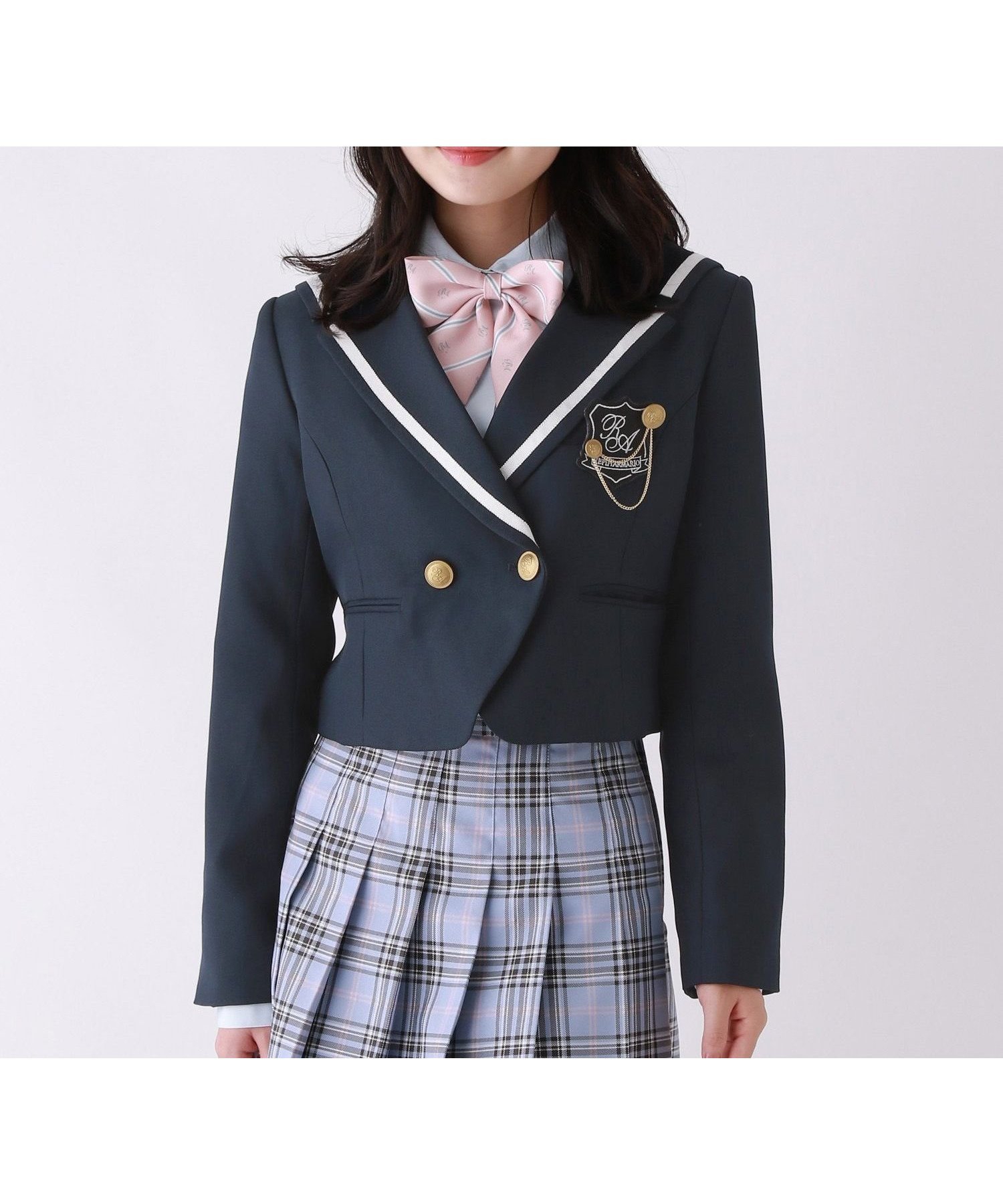 【レピピアルマリオ/repipi armario / KIDS】の【卒服2026】セーラージャケット インテリア・キッズ・メンズ・レディースファッション・服の通販 founy(ファニー) 　ファッション　Fashion　キッズファッション　Fashion for Kids　アウター　Coat Outerwear /Kids　シェイプ　Shape, Slim Fit　ショート　Short, Short Length　ジャケット　Jacket, Outerwear　セットアップ　Set-Up, Coordinated Outfit　チェック　Check, Plaid, Tartan　ポケット　Pocket, Pocket Detail　ワンポイント　One Point, Statement Accent　卒業式　Graduation Ceremony　ネイビー88|ID: prp329100004724125 ipo3291000000034140081
