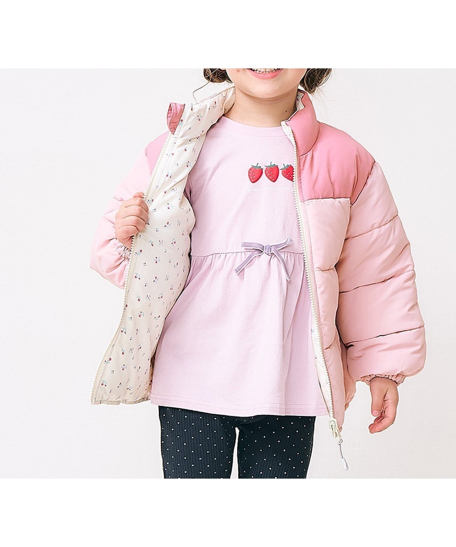 【エフオー オンラインストア/F.O.Online Store / KIDS】のバラエティリバーシブルジャケット インテリア・キッズ・メンズ・レディースファッション・服の通販 founy(ファニー) 　ファッション　Fashion　キッズファッション　Fashion for Kids　アウター　Coat Outerwear /Kids　ピンク|ID: prp329100004724138 ipo3291000000034564505