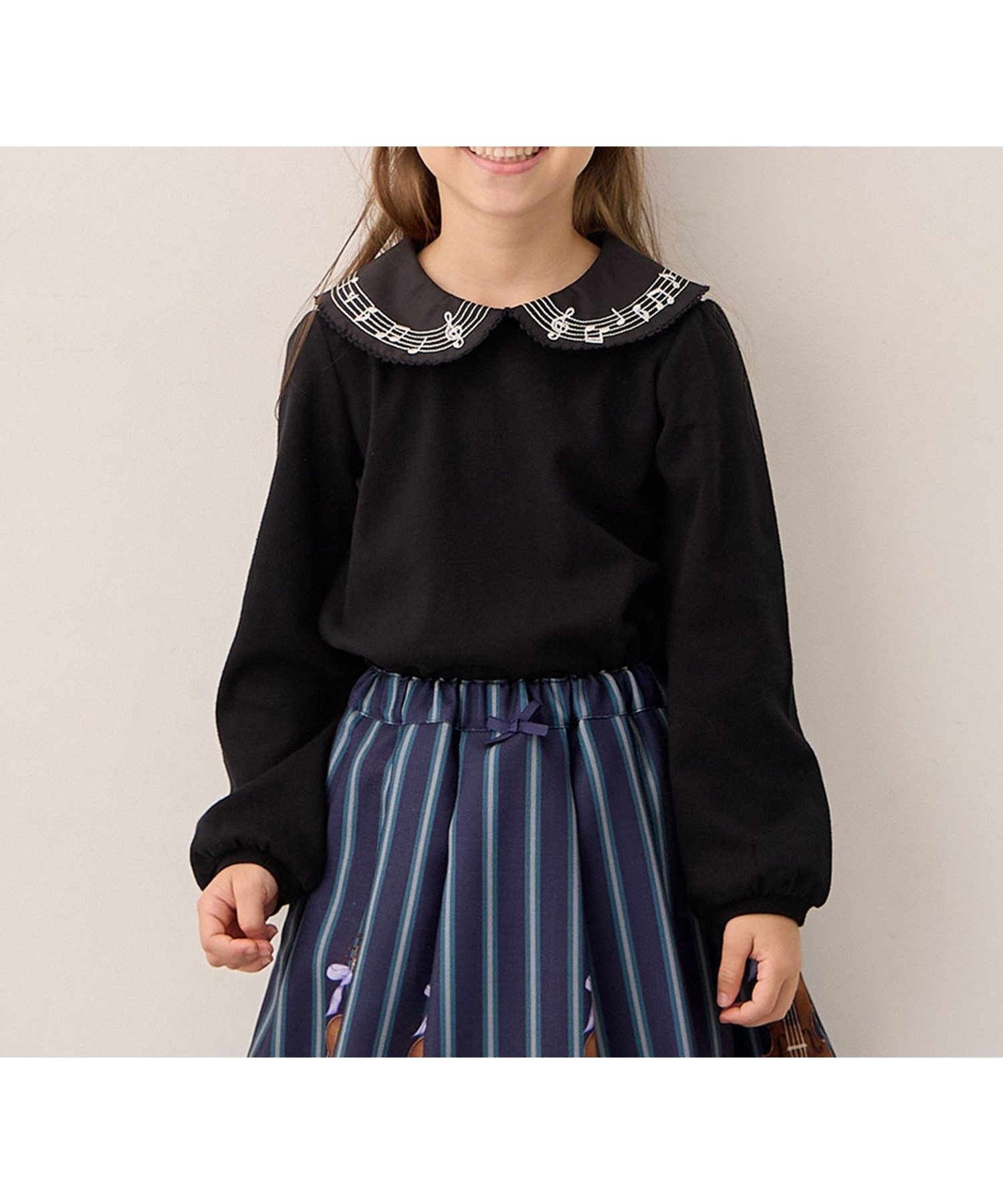 【エニー/ANY / KIDS】の音符ブラウス インテリア・キッズ・メンズ・レディースファッション・服の通販 founy(ファニー) 　ファッション　Fashion　キッズファッション　Fashion for Kids　インナー　Innerwear　カーディガン　Cardigan, Knitwear　シンプル　Simple, Minimal　ポケット　Pocket, Pocket Detail　モノトーン　Monotone, Black and White　無地　Plain, Solid Color　ブラック[005]|ID: prp329100004724163 ipo3291000000034140251