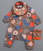 【エフオー オンラインストア/F.O.Online Store / KIDS】の総柄ロンパス マイファーストブリーズ 人気、トレンドファッション・服の通販 founy(ファニー) ファッション Fashion キッズファッション Fashion for Kids おすすめ Recommended / Our Picks ギフト プレゼント Gift / Present ロンパース Romper, Jumpsuit 人気 Popular, Best Seller thumbnail ブラウン|ID: prp329100004724214 ipo3291000000034140457